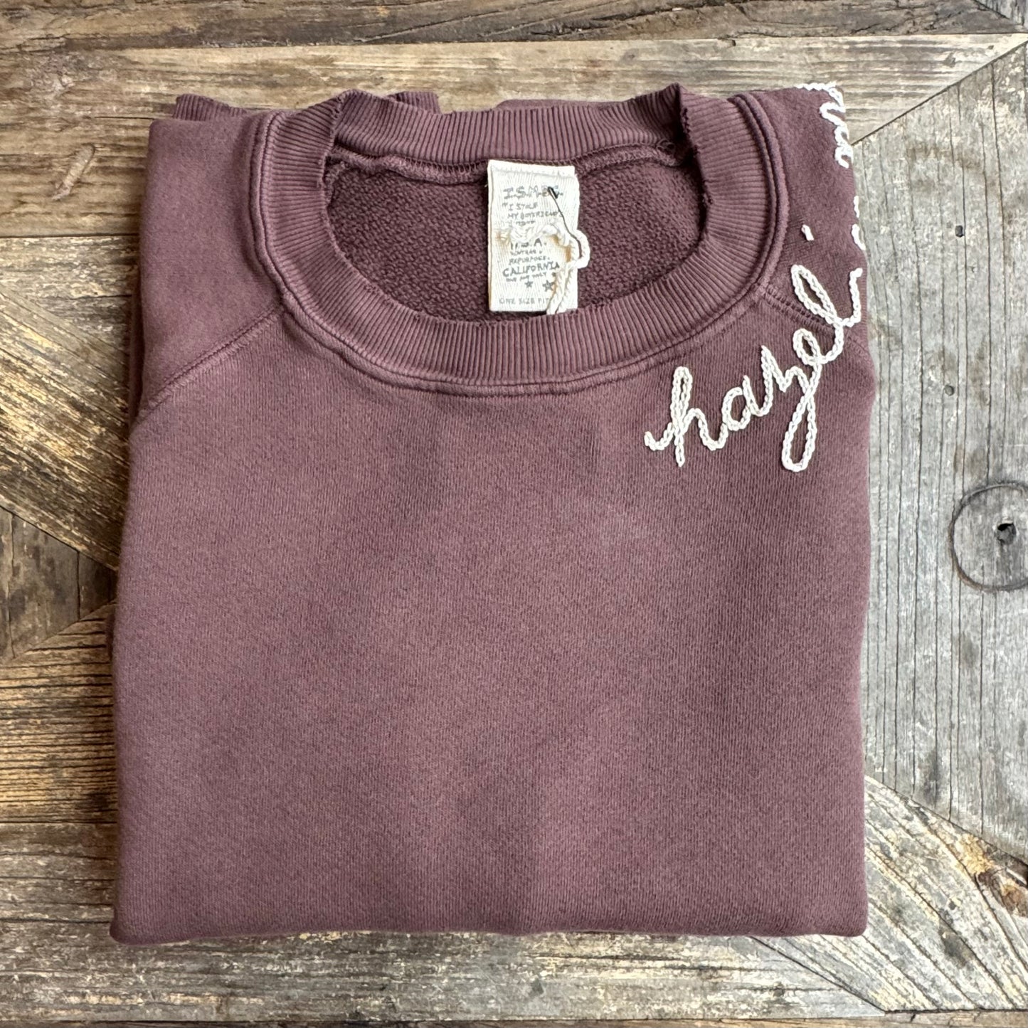 MOCHA SWEATS WITH CUSTOM HAND EMBROIDERY