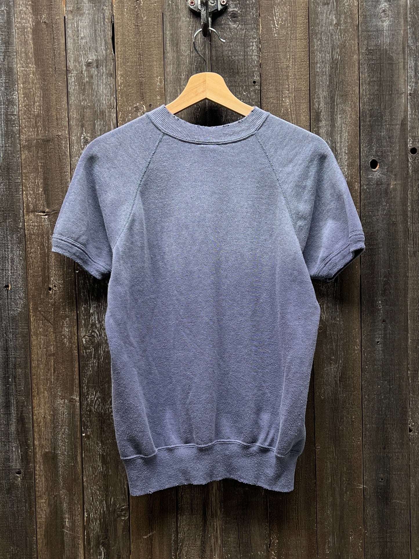 BLUE GREY VINTAGE SHORTY SWEATS WITH CUSTOM HAND EMBROIDERY-S