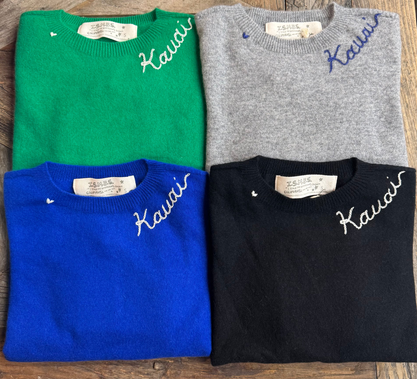 100% Cashmere Sweater - Customize Your Embroidery Wording(12 Colors)