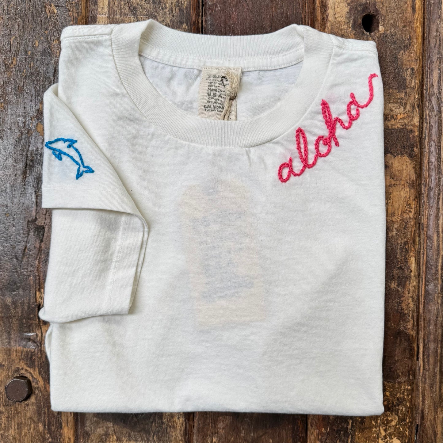 PALM TREE NEON23 S/S TEE WITH PERSONALIZED HAND EMBROIDERY(17 Colors)