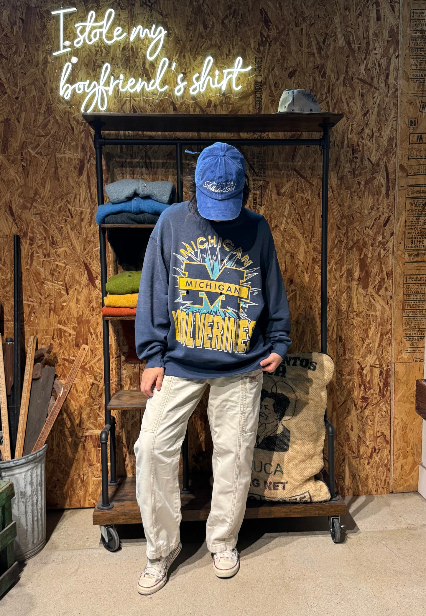 Vintage Michigan Wolverines Sweatshirt -XL-Customize Your Embroidery Wording