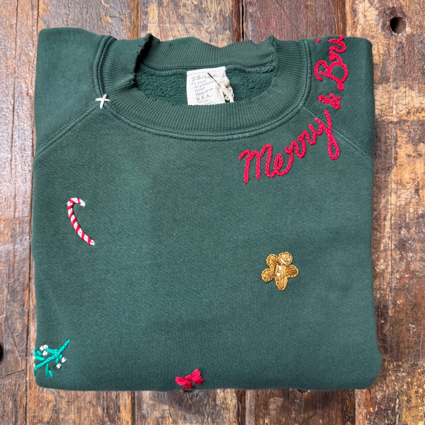 ALLOVER CHRISTMAS LOGO SWEATS -Customize Your Embroidery Wording (7 Colors)