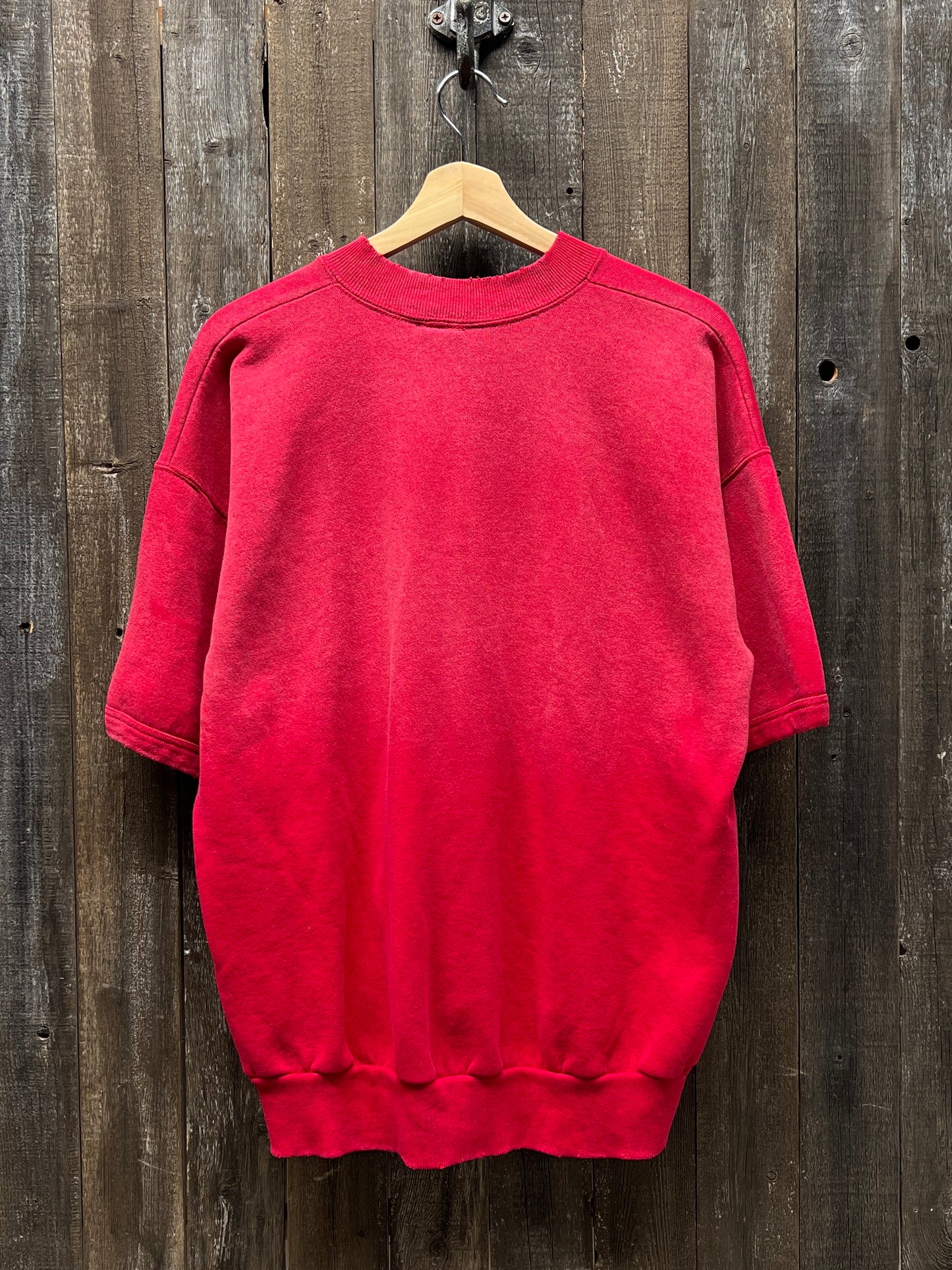 RED VINTAGE SHORTY SWEATS WITH CUSTOM HAND EMBROIDERY-XL