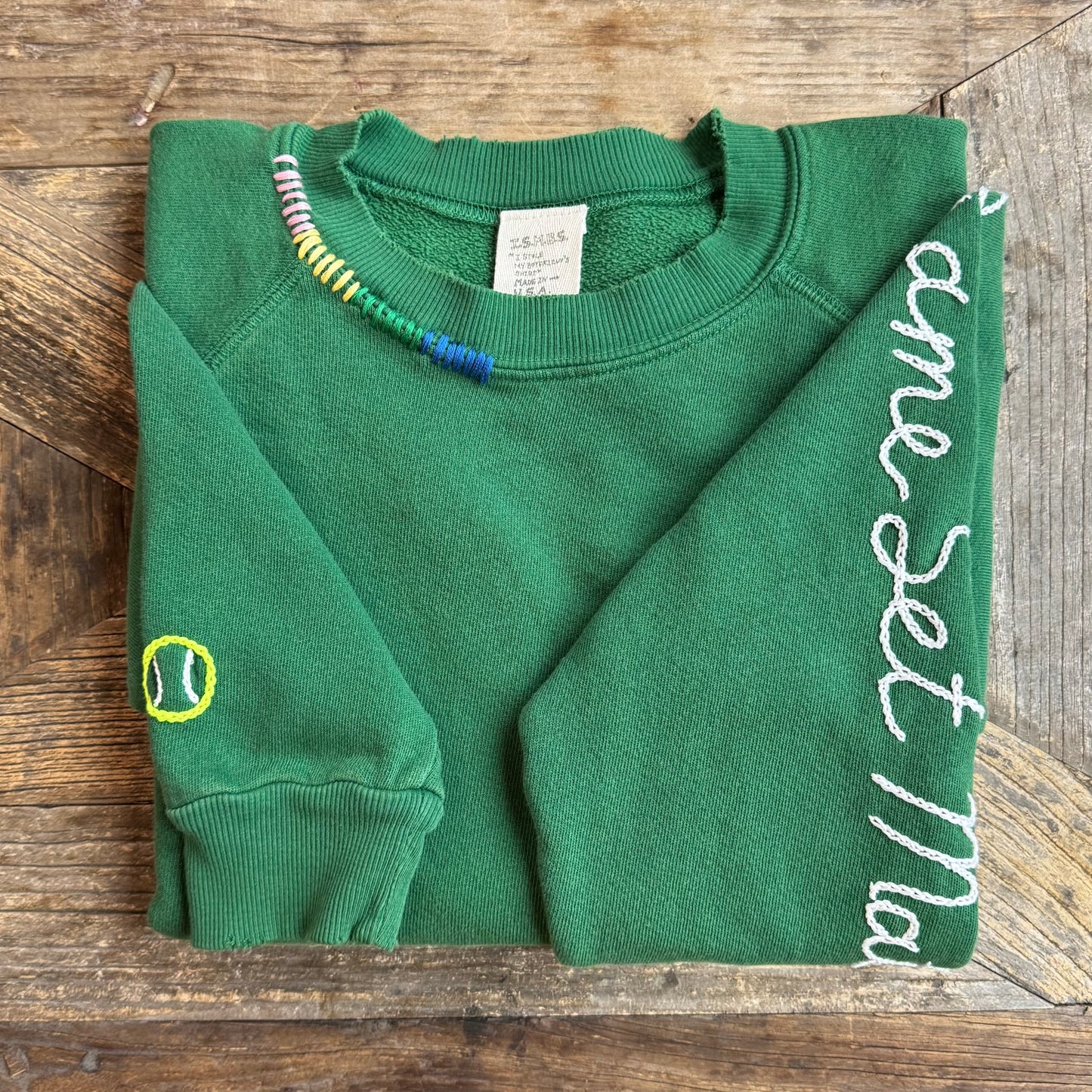 SPORTS TEAM HAND CUSTOM EMBROIDERY ON SLEEVE(20Colors)
