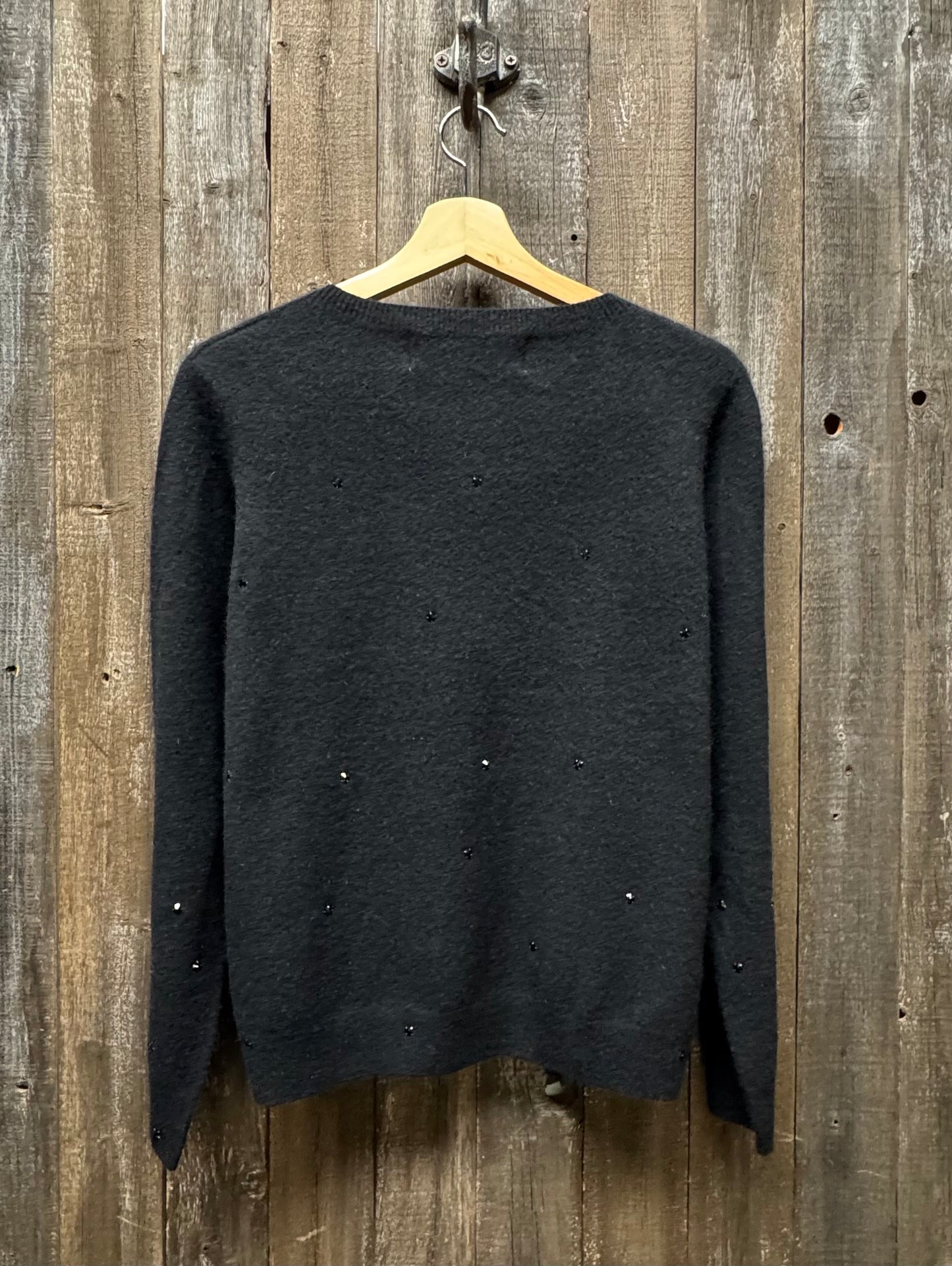 Allover Rhinestone 100% Cashmere Sweater WITH CUSTOM HAND EMBROIDERY (2 Colors)