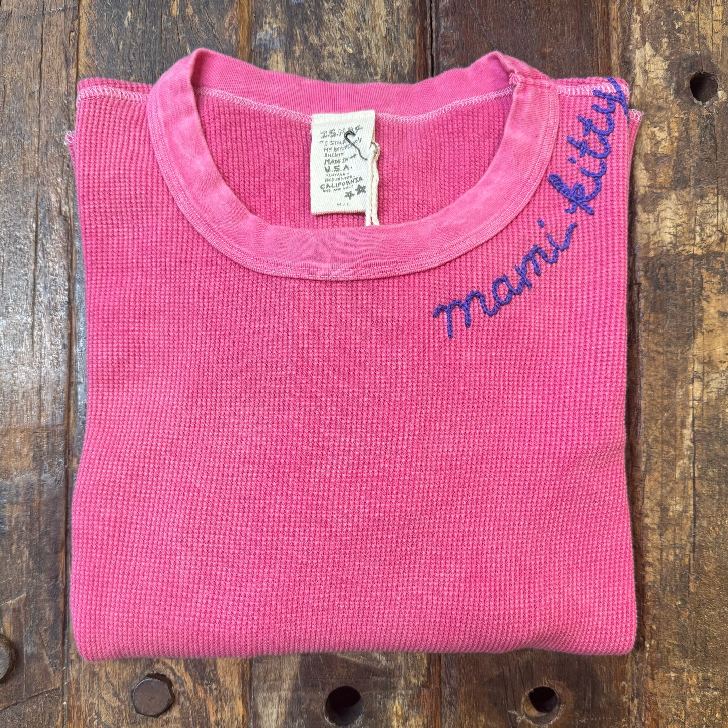 L/S THERMAL TEE WITH PERSONALIZED HAND EMBROIDERY(3Colors)