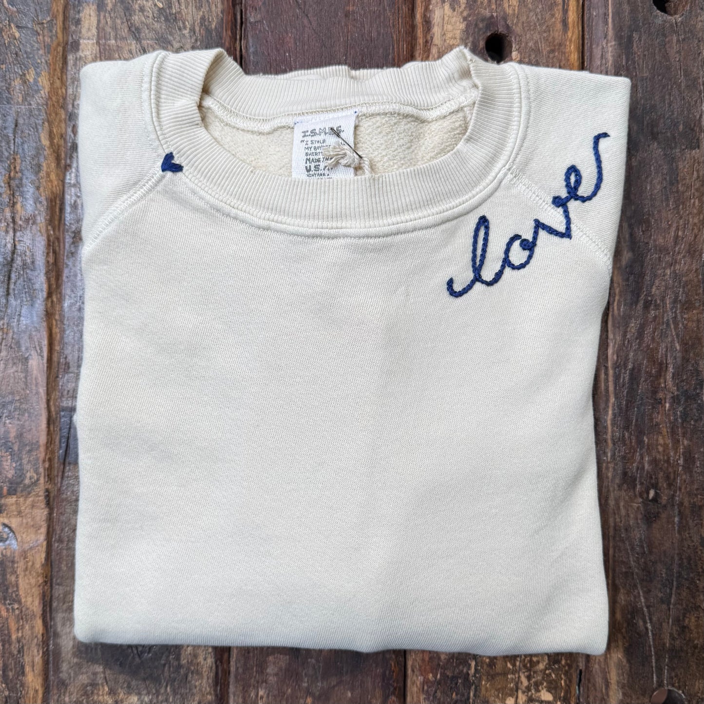 TINY ❤️ WITH PERSONALIZED HAND EMBROIDERY Sweatshirt (13 Colors)