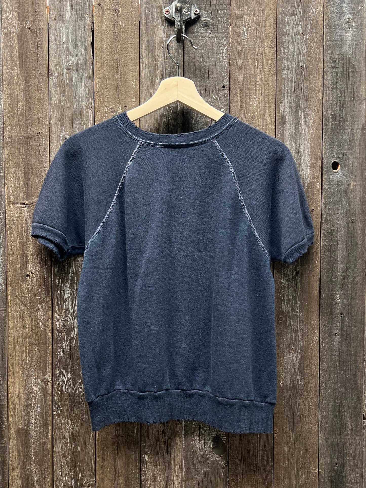 WASHED NAVY VINTAGE SHORTY SWEATS WITH CUSTOM HAND EMBROIDERY-S