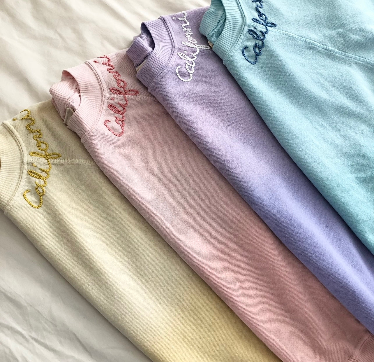 PASTEL SHORTY SWEATS WITH PERSONALIZED HAND EMBROIDERY(4 Colors)