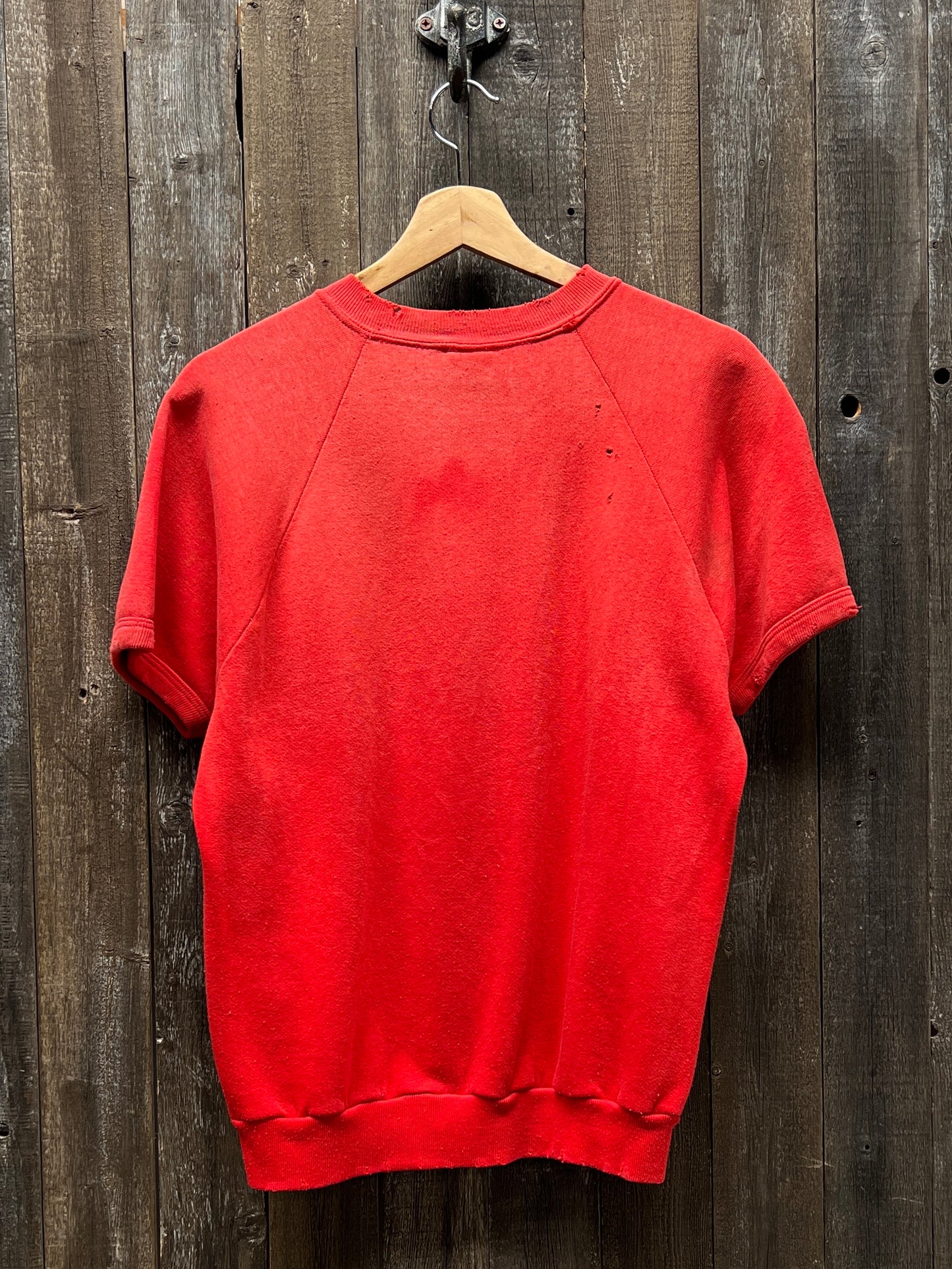 DUSTY RED VINTAGE SHORTY SWEATS WITH CUSTOM HAND EMBROIDERY-S/M