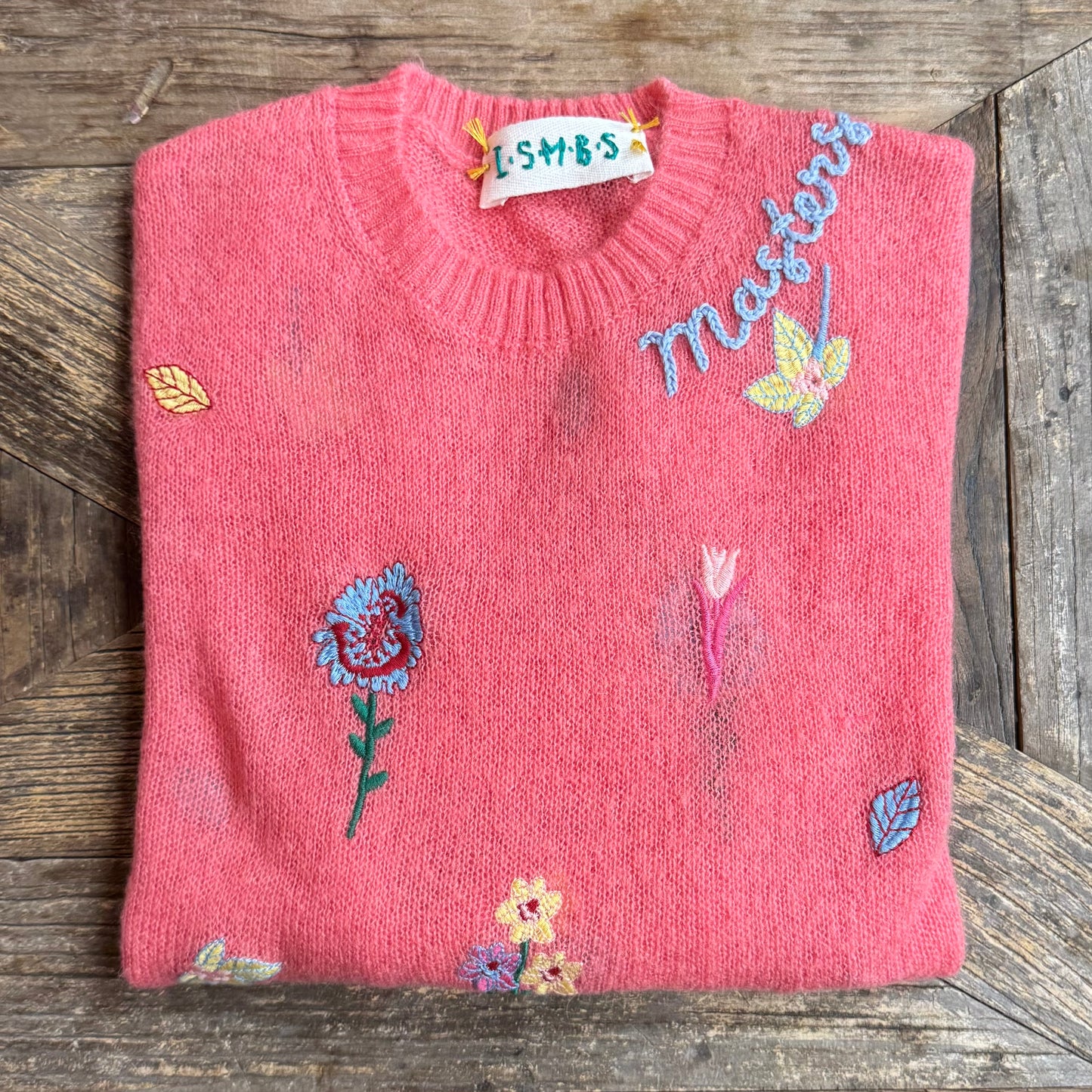 AllOVER FLOWER SWEATER -PINK-XS/S-Customize Your Embroidery Wording