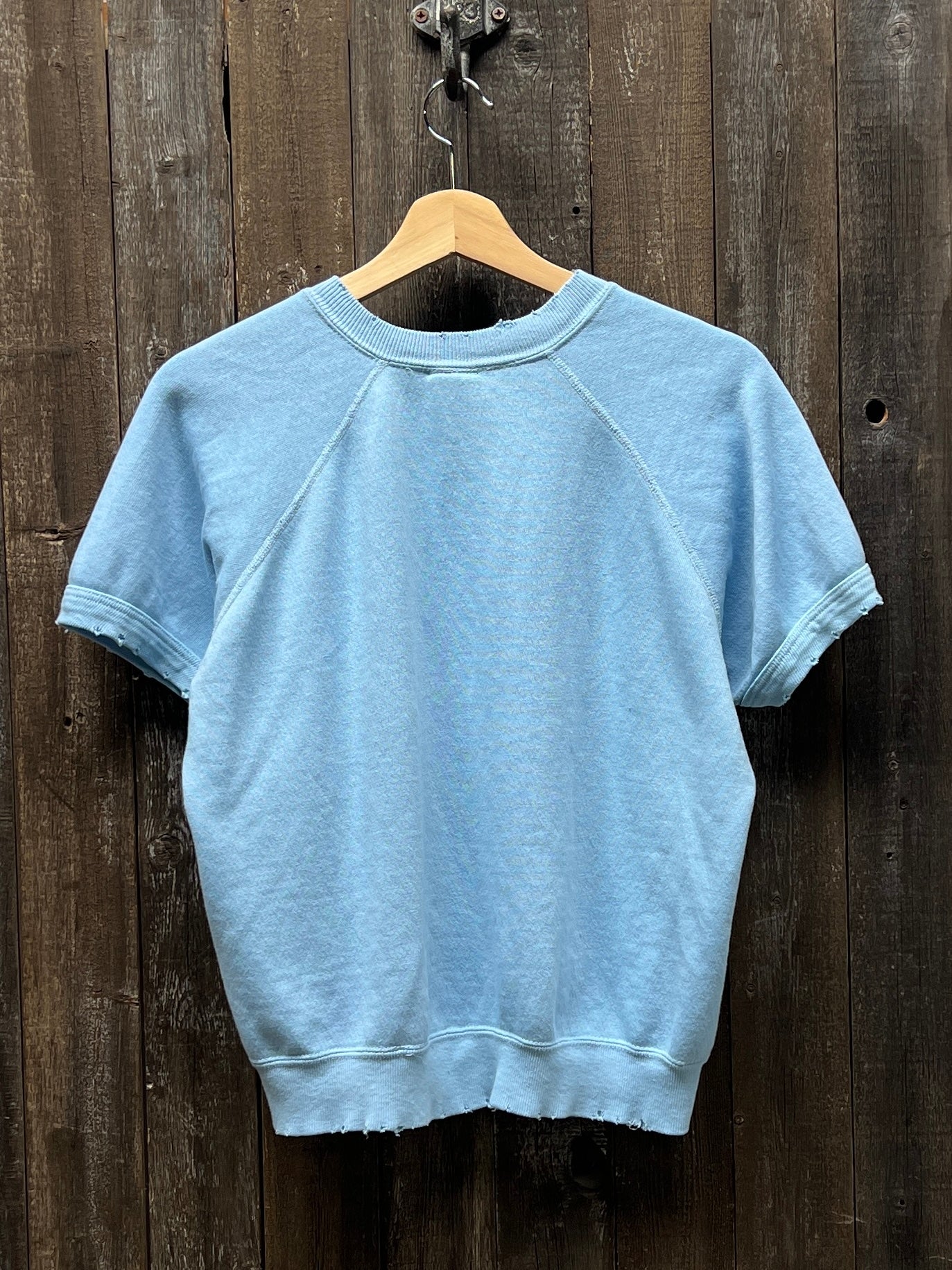 BABY BLUE VINTAGE SHORTY SWEATS WITH CUSTOM HAND EMBROIDERY-S/M