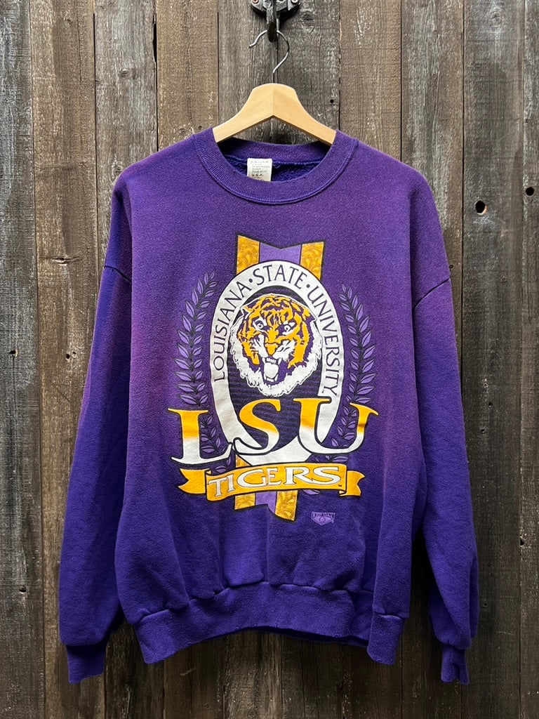 Vintage LSU Tigers Sweatshirt -L-Customize Your Embroidery Wording