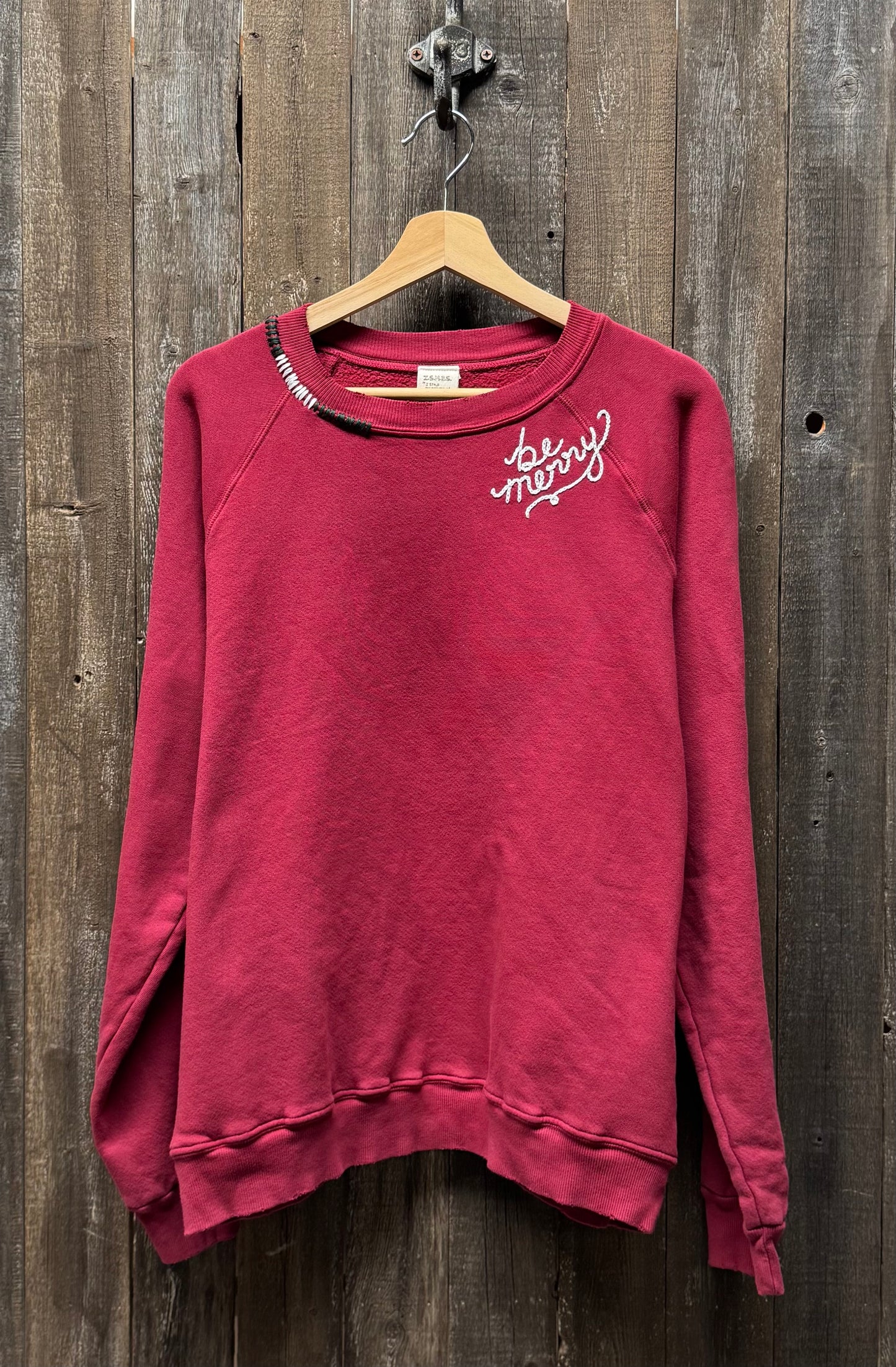 Be Merry w/ Ombre Stitch Embroidery Sweatshirt(6Colors)