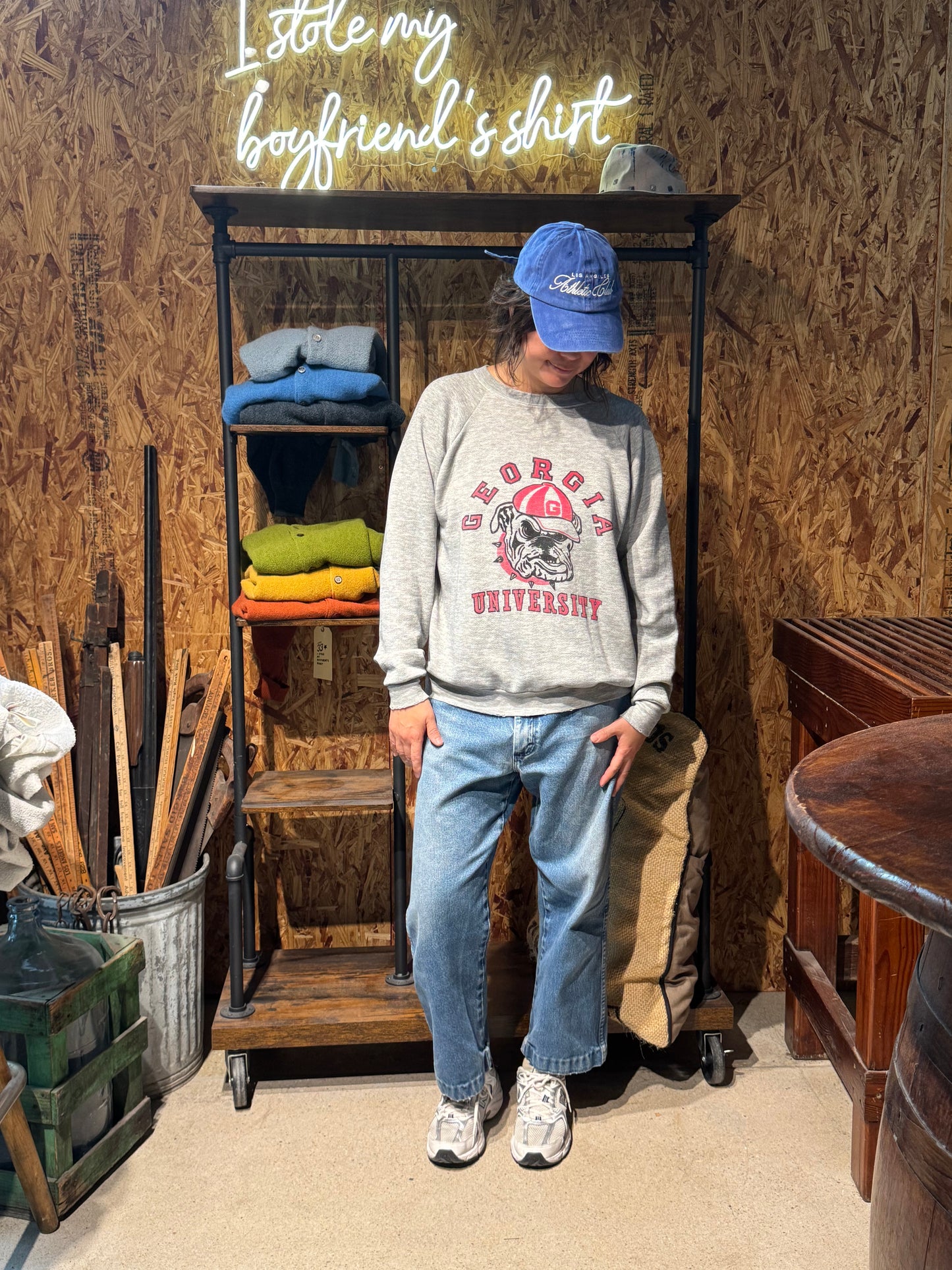 Vintage Georgia University Sweatshirt -M-Customize Your Embroidery Wording
