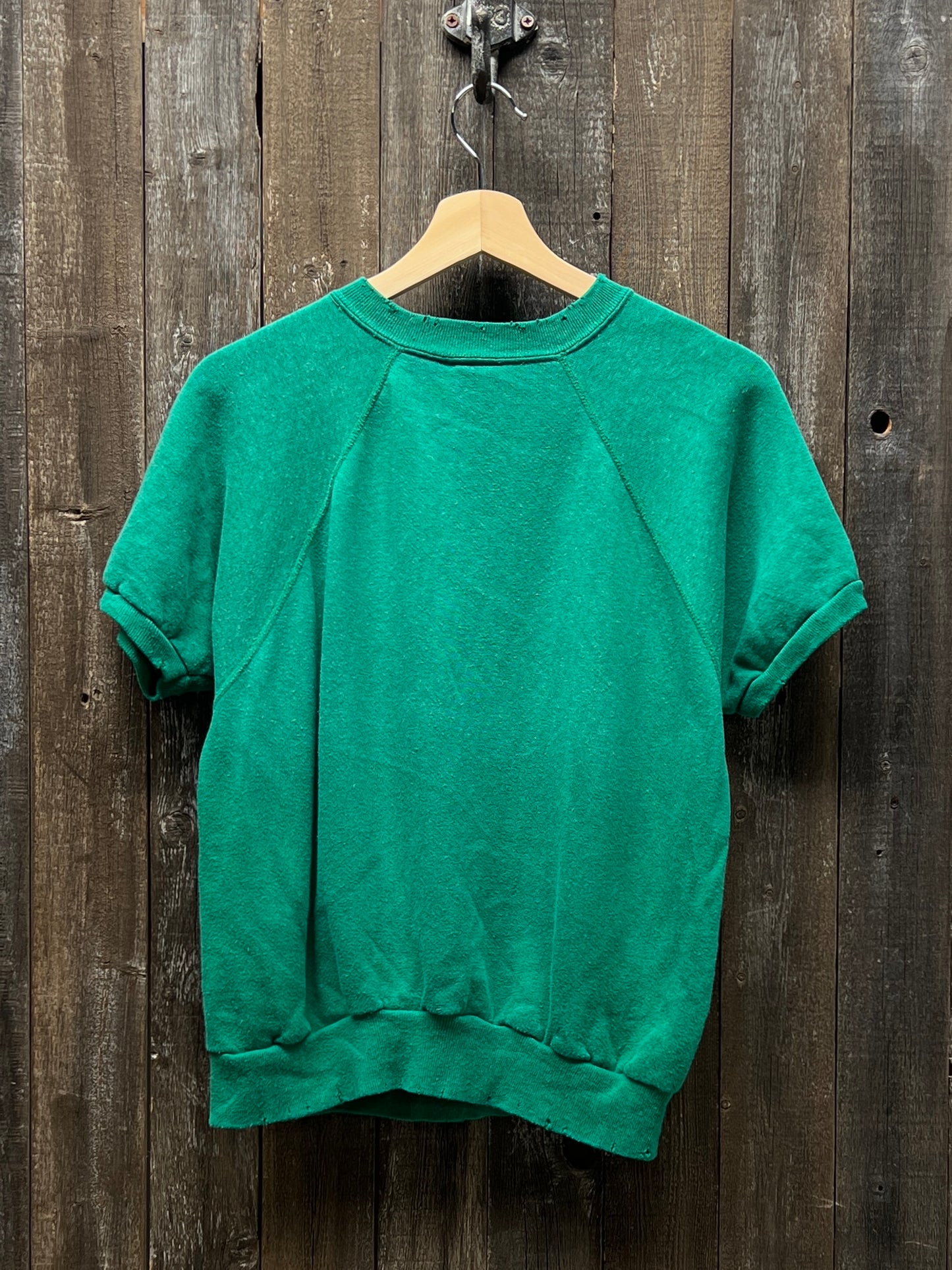 GREEN VINTAGE SHORTY SWEATS WITH CUSTOM HAND EMBROIDERY-S/M