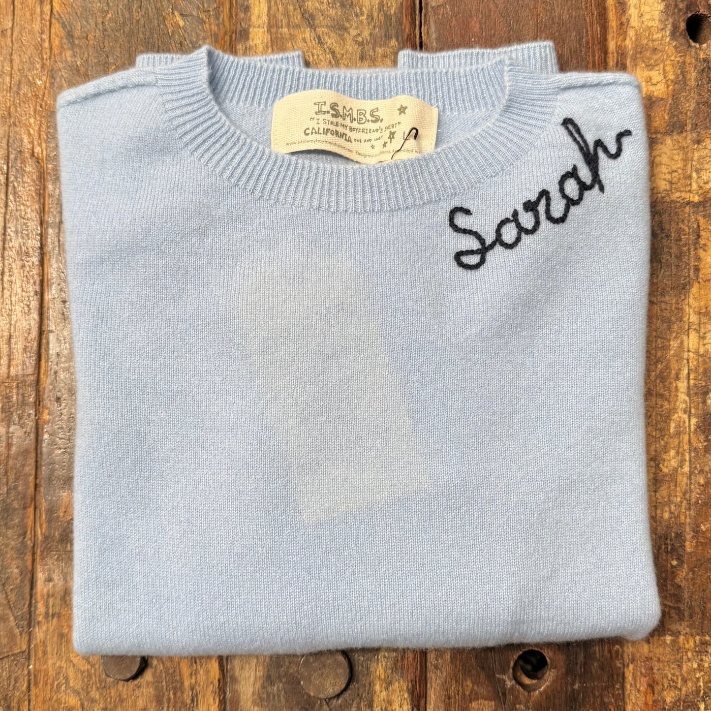 100% Cashmere Sweater - Customize Your Embroidery Wording(12 Colors)