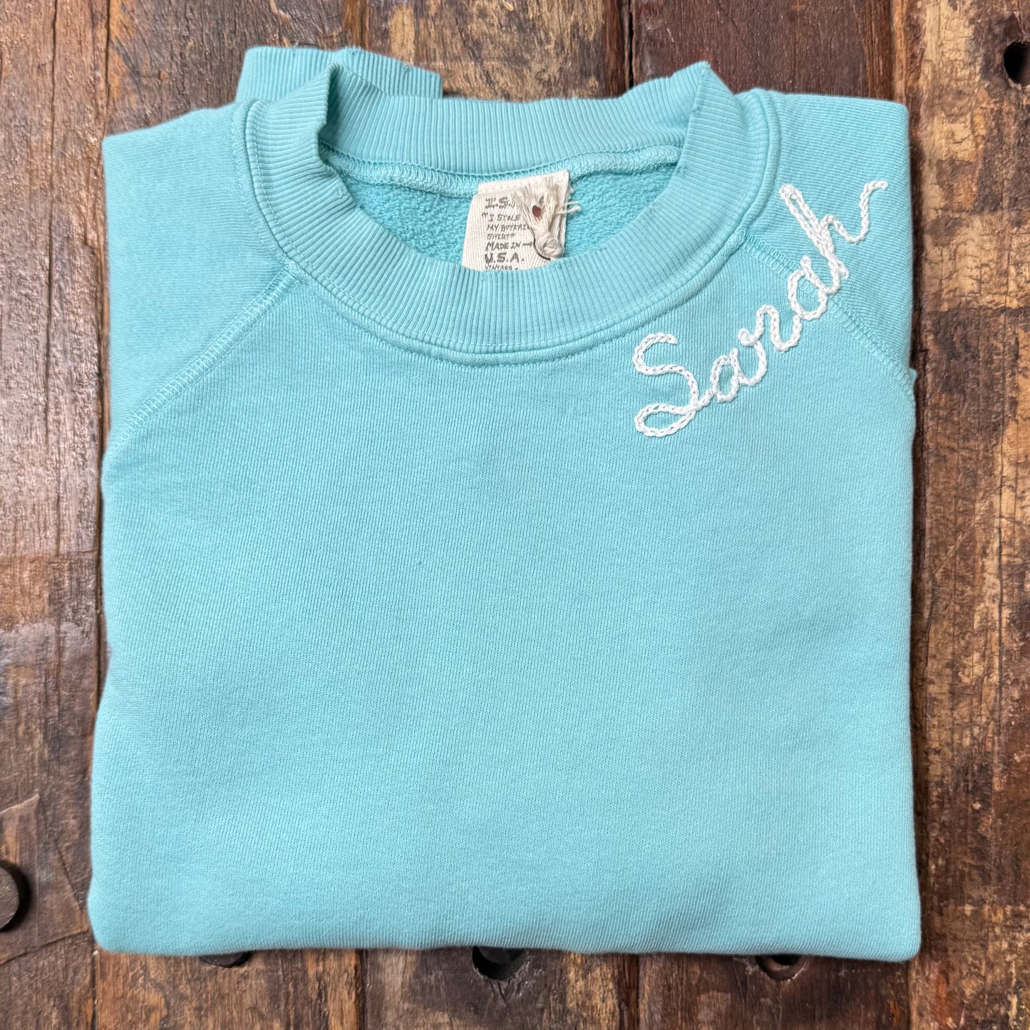 SKY SWEATS WITH CUSTOM HAND EMBROIDERY