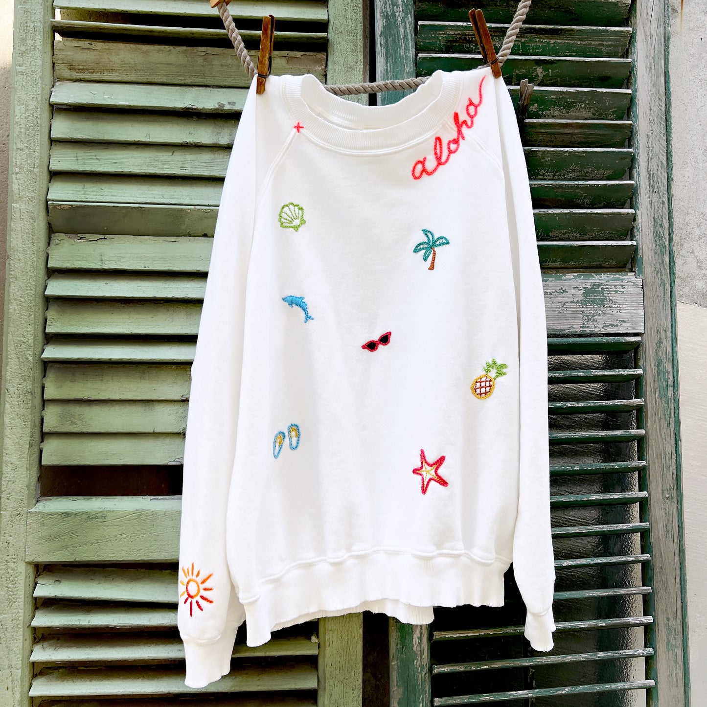 ALLOVER SUMMER LOGO SWEATS -Customize Your Embroidery Wording(12 Colors)