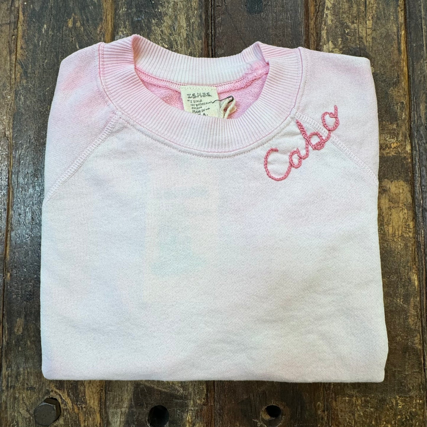 PASTEL SHORTY SWEATS WITH PERSONALIZED HAND EMBROIDERY(4 Colors)