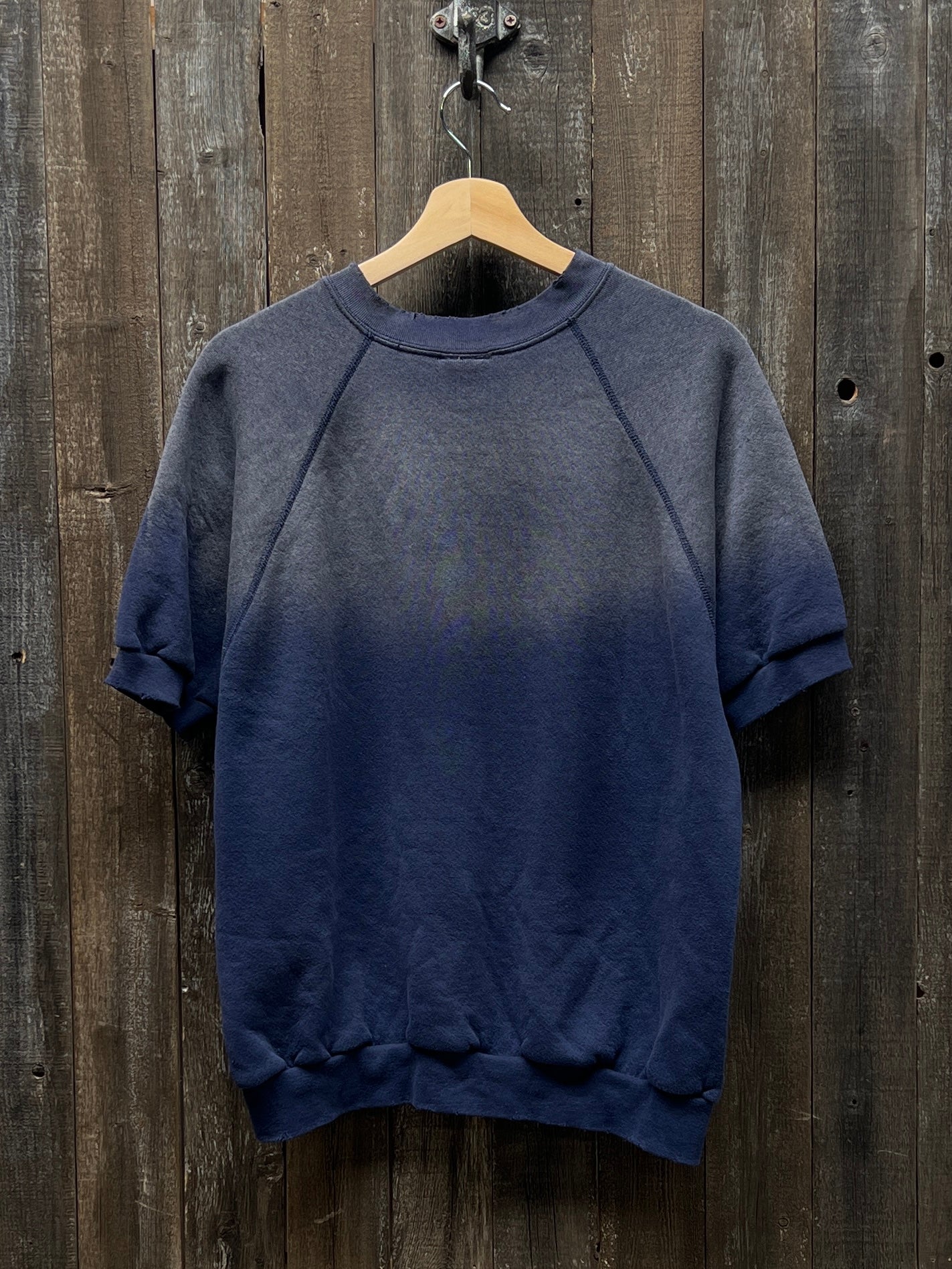 WASHED NAVY VINTAGE SHORTY SWEATS WITH CUSTOM HAND EMBROIDERY-M