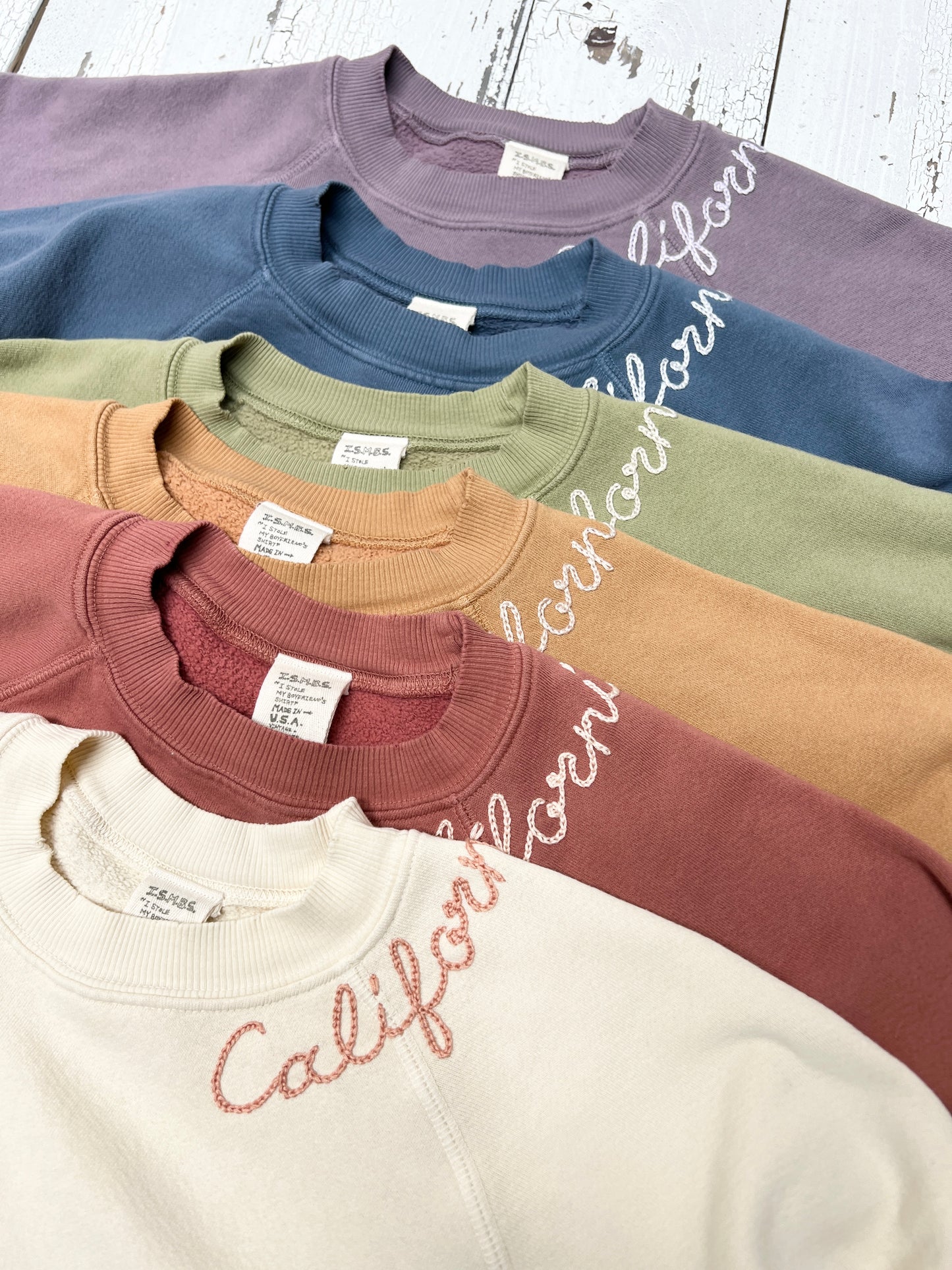 RAINBOW BLOOM SWEATSHIRT WITH CUSTOM HAND EMBROIDERY(6 Colors)