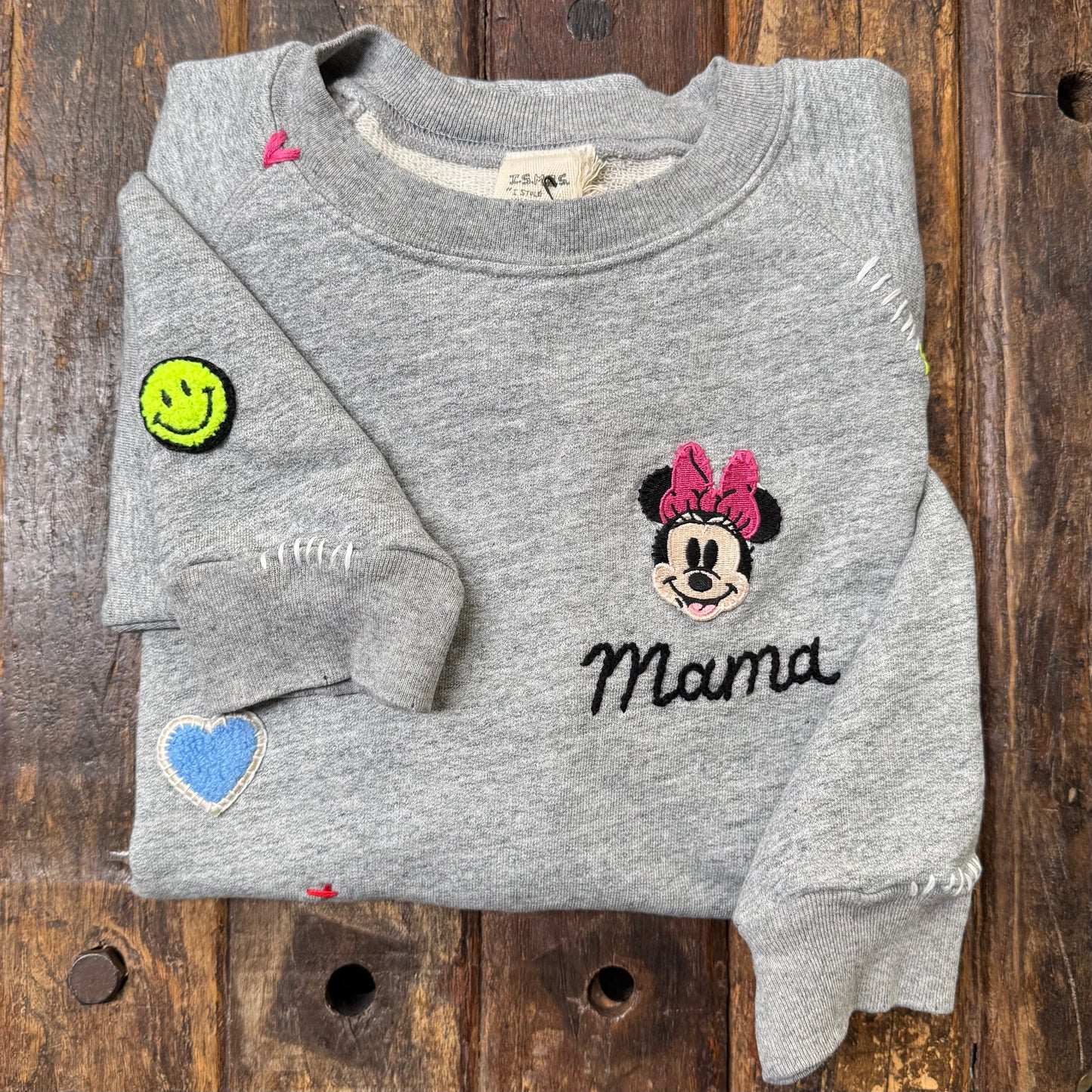 Mickey or Minnie Patch & Allover Patches WITH PERSONALIZED HAND EMBROIDERY (19 Colors)
