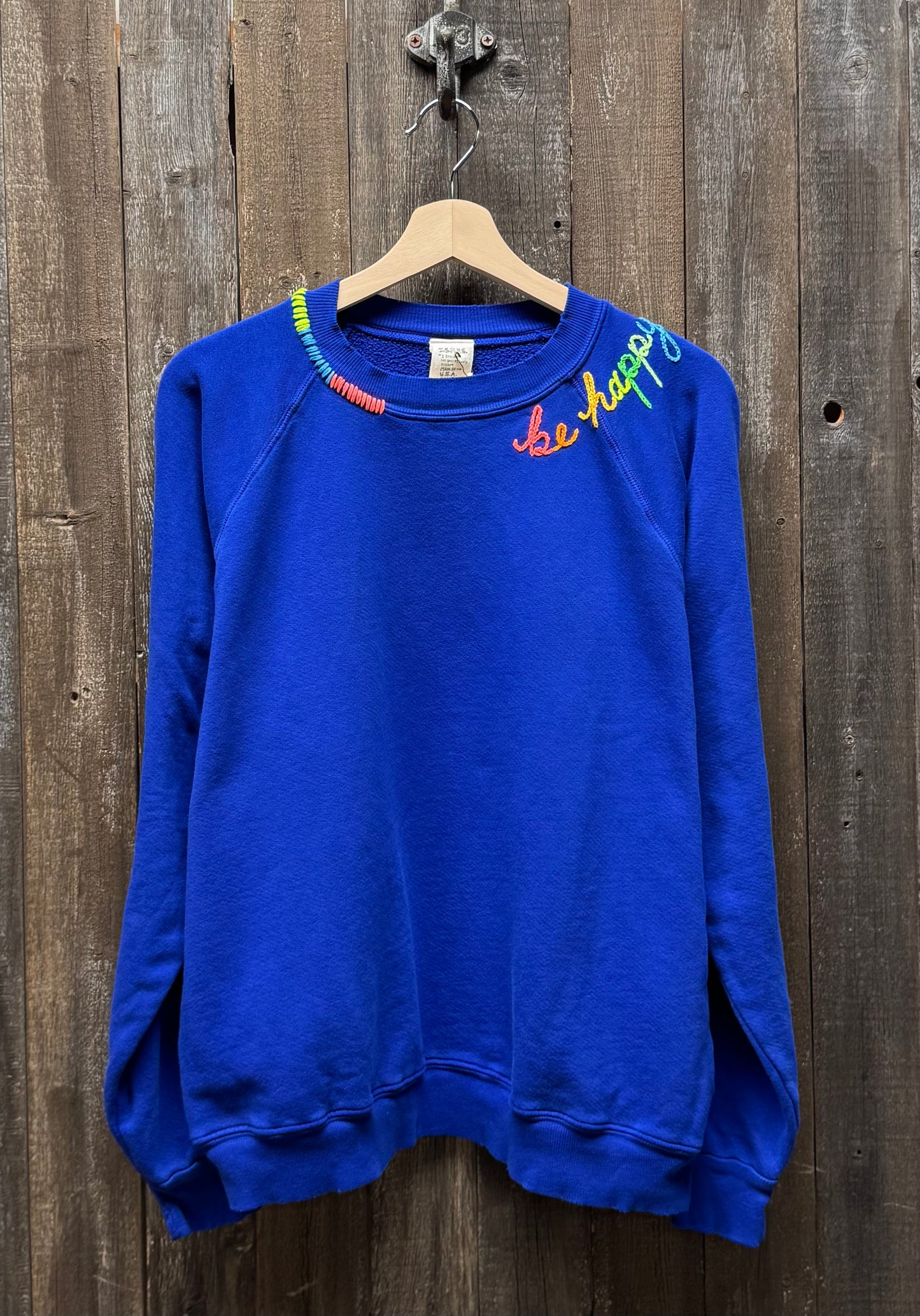 Neon Rainbow Smiley Face or Be Happy Sweatshirt (5 Colors)