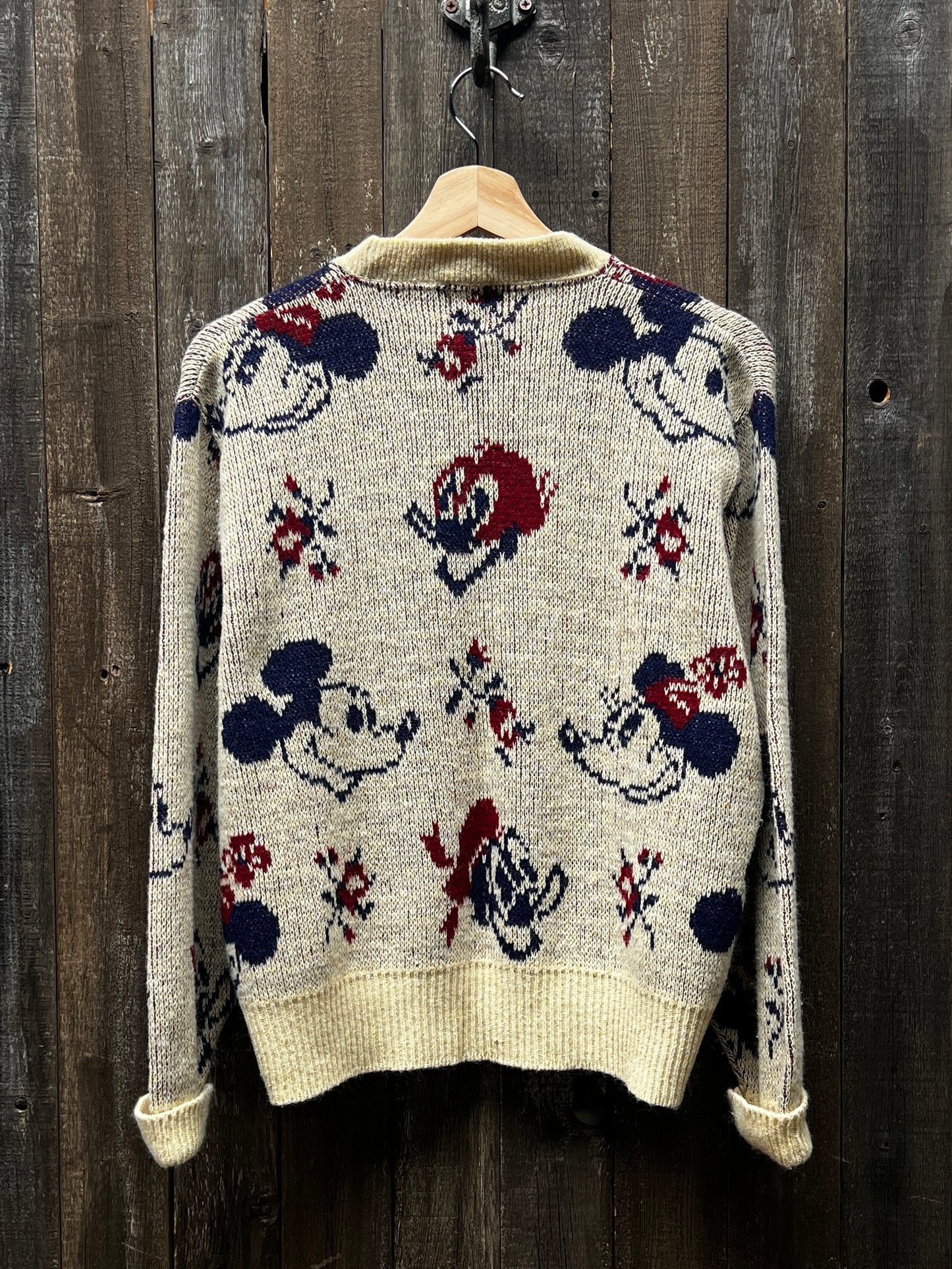 Vintage 70s Mickey & Minnie Sweater-S/M-Customize Your Embroidery Wording