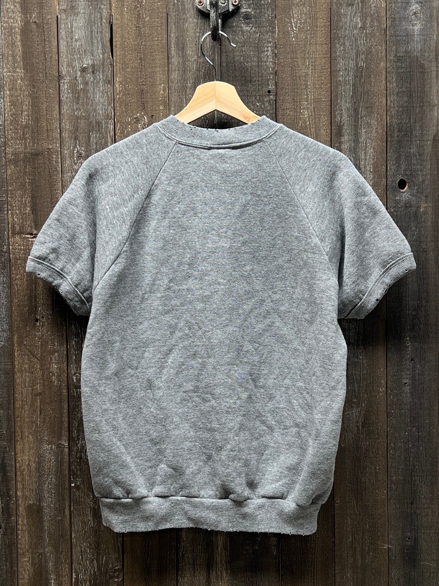 GREY VINTAGE SHORTY SWEATS WITH CUSTOM HAND EMBROIDERY-M