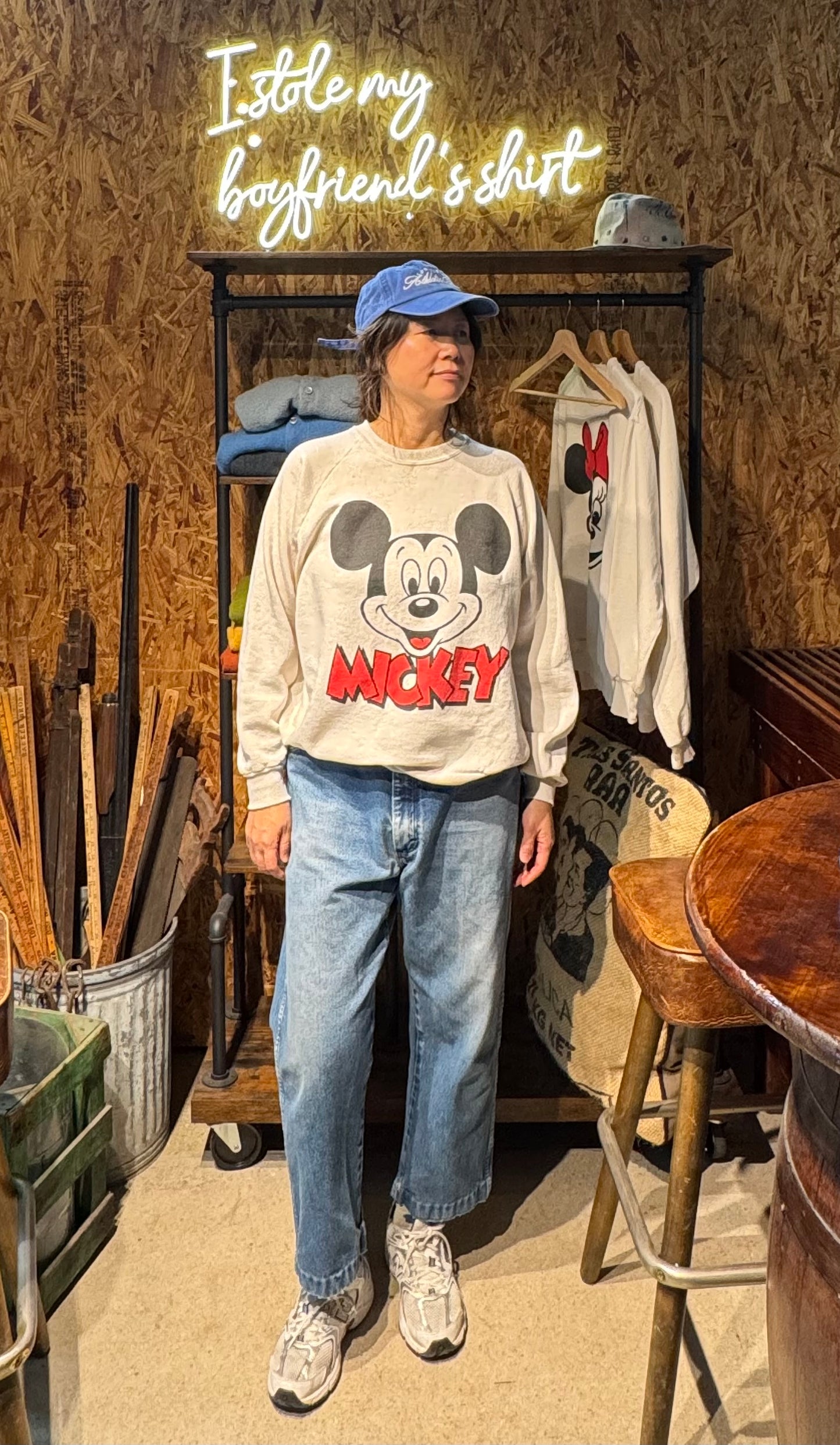 Vintage Mickey Sweatshirt-L- Customize Your Embroidery Wording