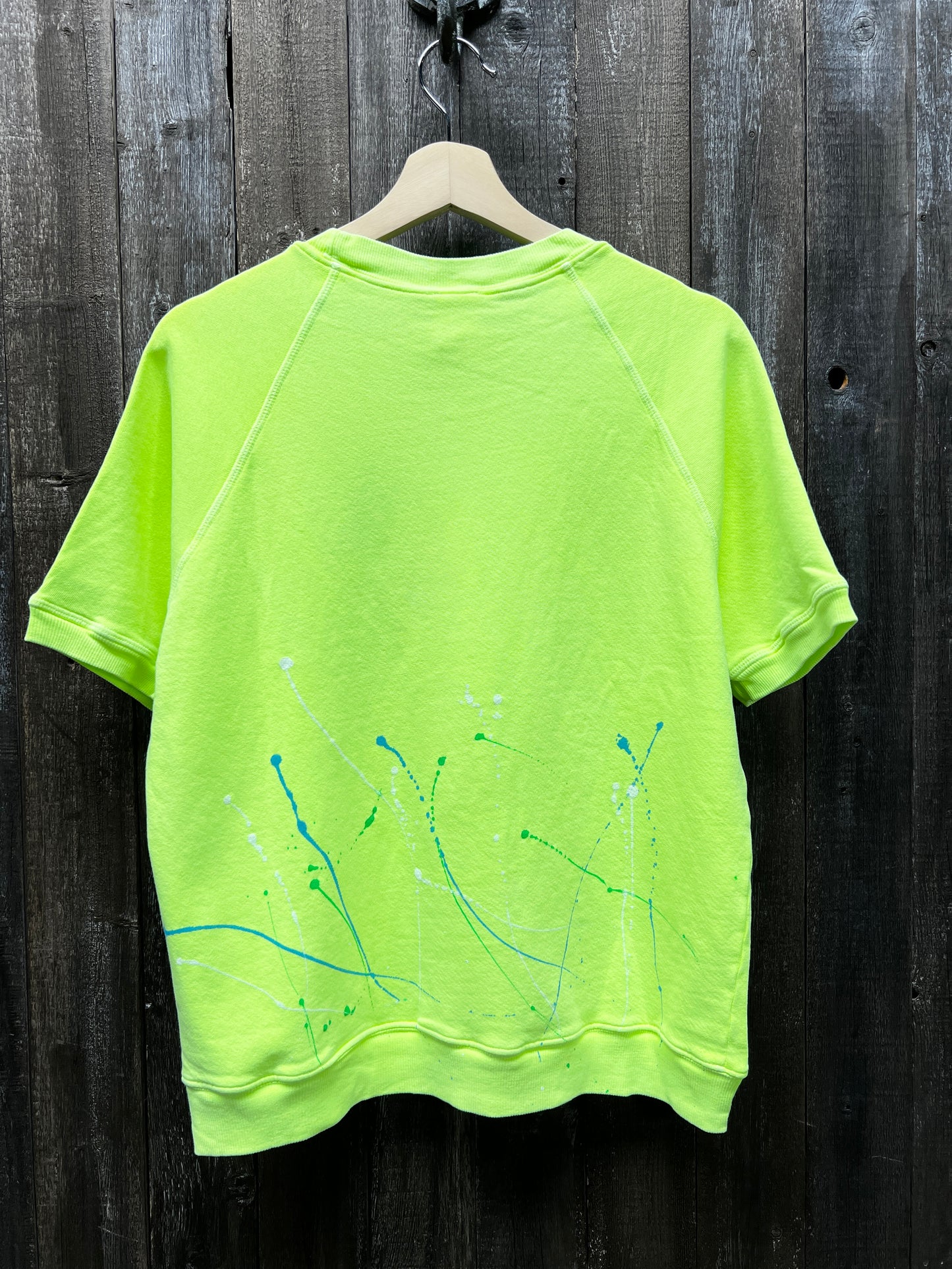 Neon Splash Big Smiley Face Shorty Sweatshirt(3Colors)