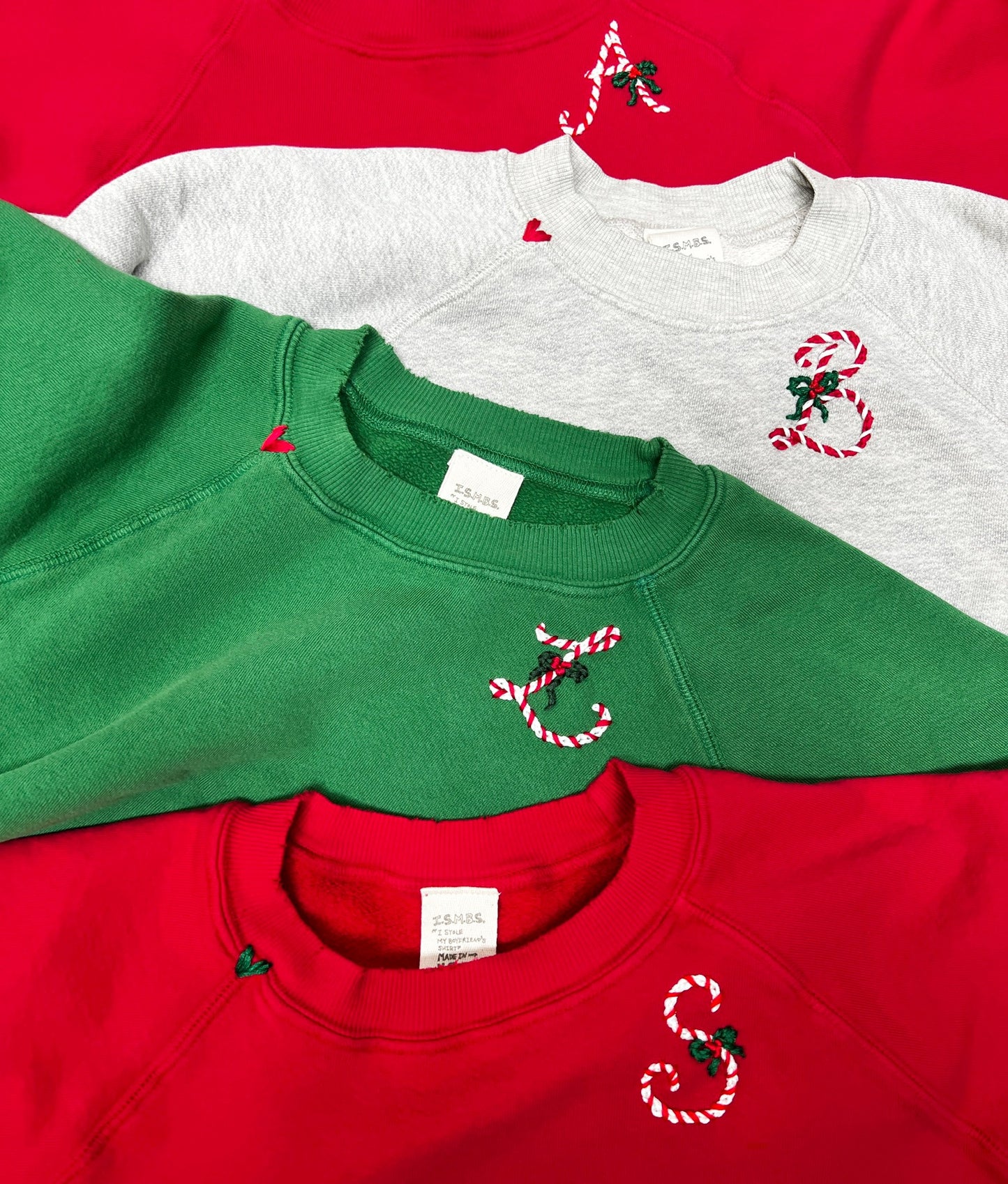 Candy Cane Monogram(Choose Your Alphabet) Sweatshirt
