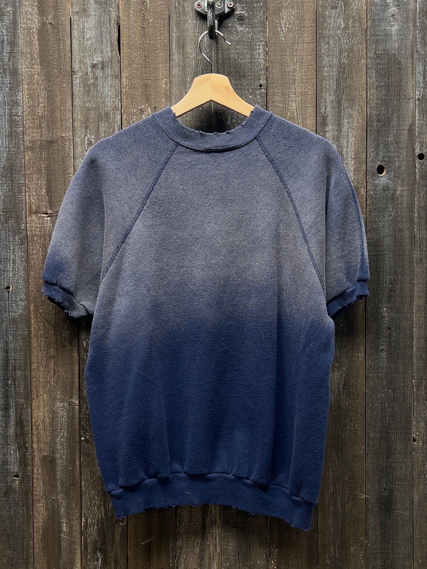 WASHED NAVY VINTAGE SHORTY SWEATS WITH CUSTOM HAND EMBROIDERY-M