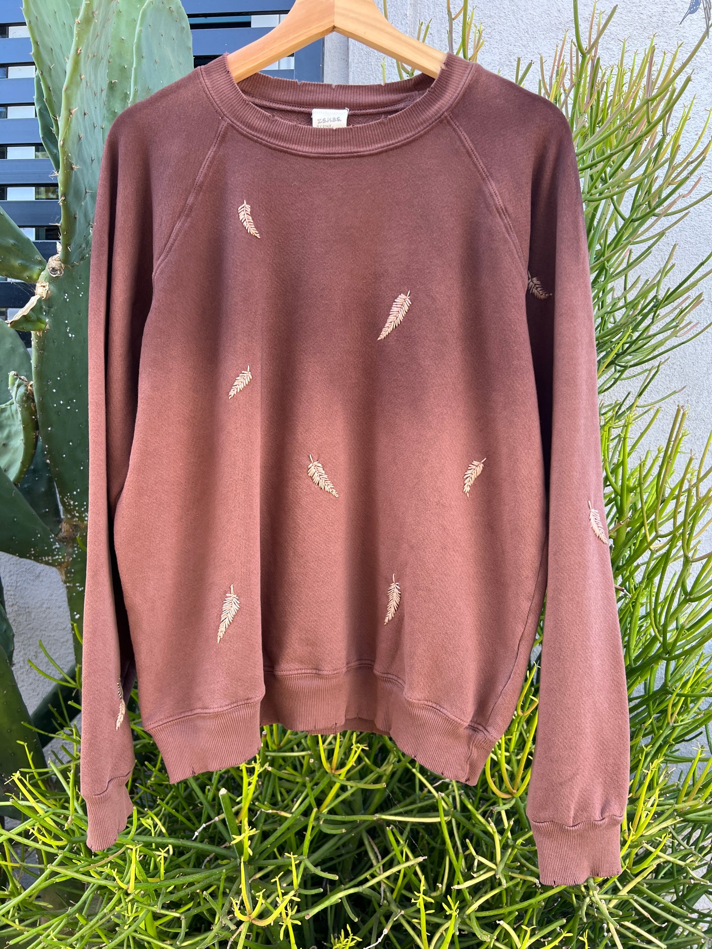 Allover Feather Hand Embroidered Sweatshirt (14 Colors)