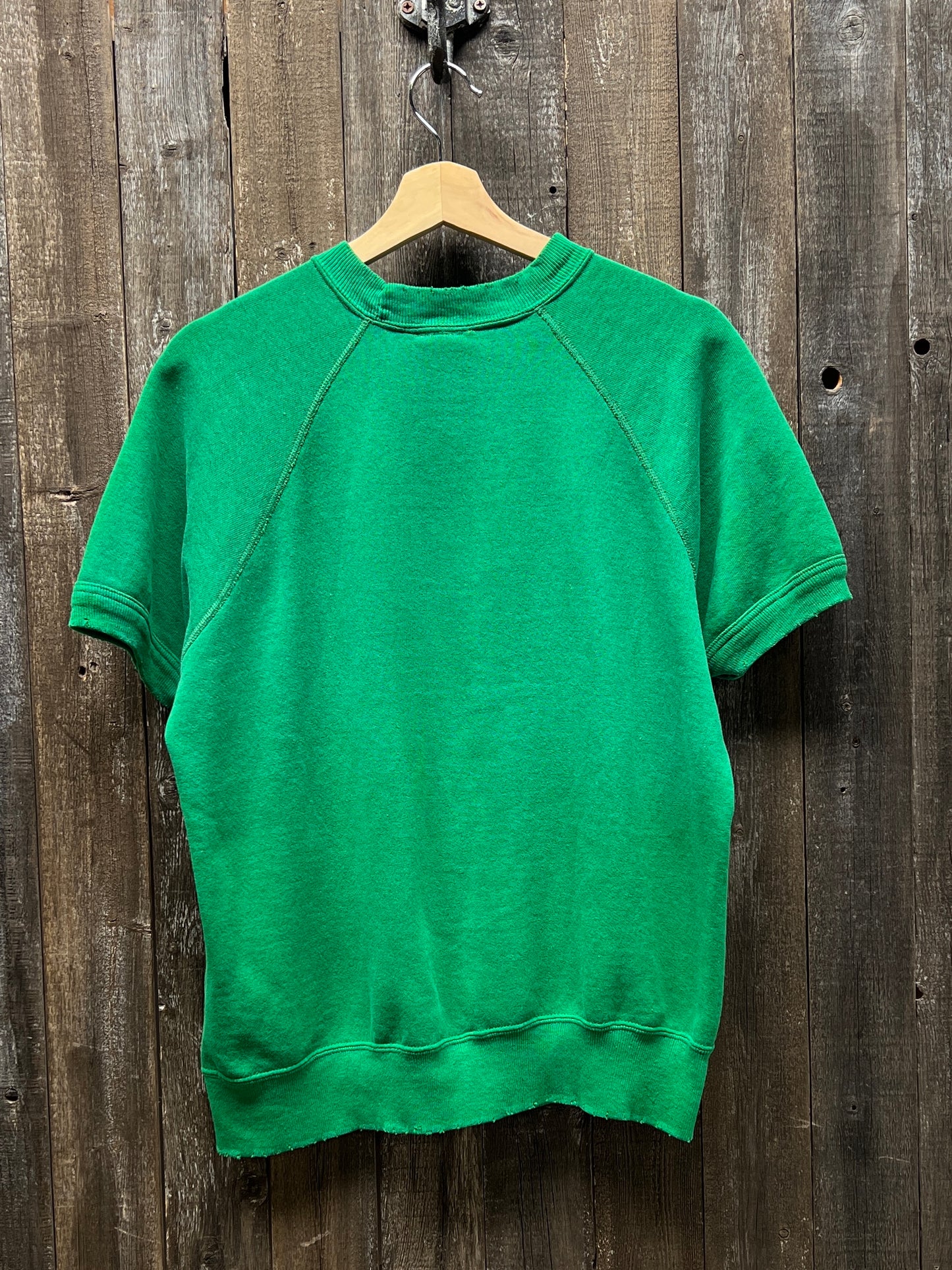 GREEN VINTAGE SHORTY SWEATS WITH CUSTOM HAND EMBROIDERY-M/L