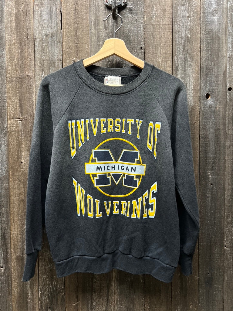 Vintage Michigan Wolverines Sweatshirt -S-Customize Your Embroidery Wording