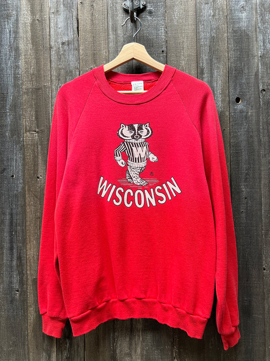 Wisconsin Badgers Sweatshirt -M-Customize Your Embroidery Wording