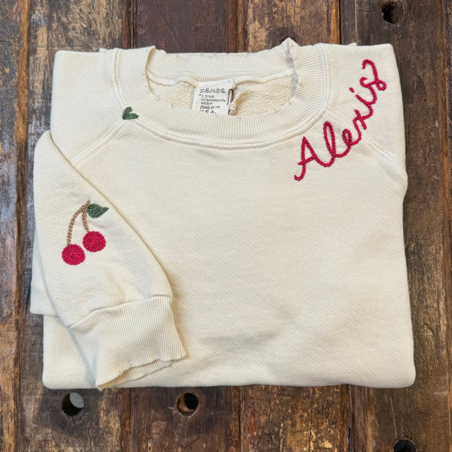 Fruity Symbol Sweatshirt with Personalized Hand Embroidery (16 Colors)