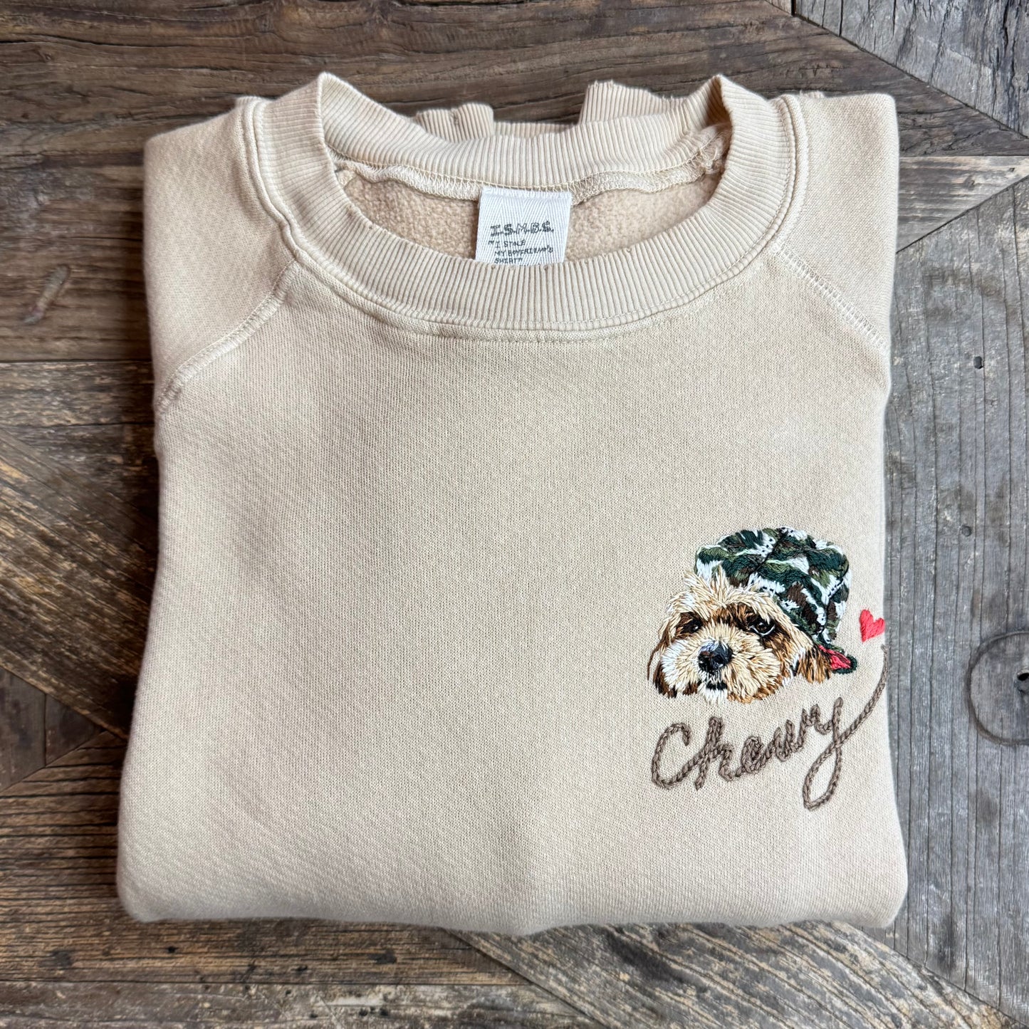 Translate Your Pet Photo into Colorful Embroidery Sweatshirt (Upload a Photo of Your Pet)