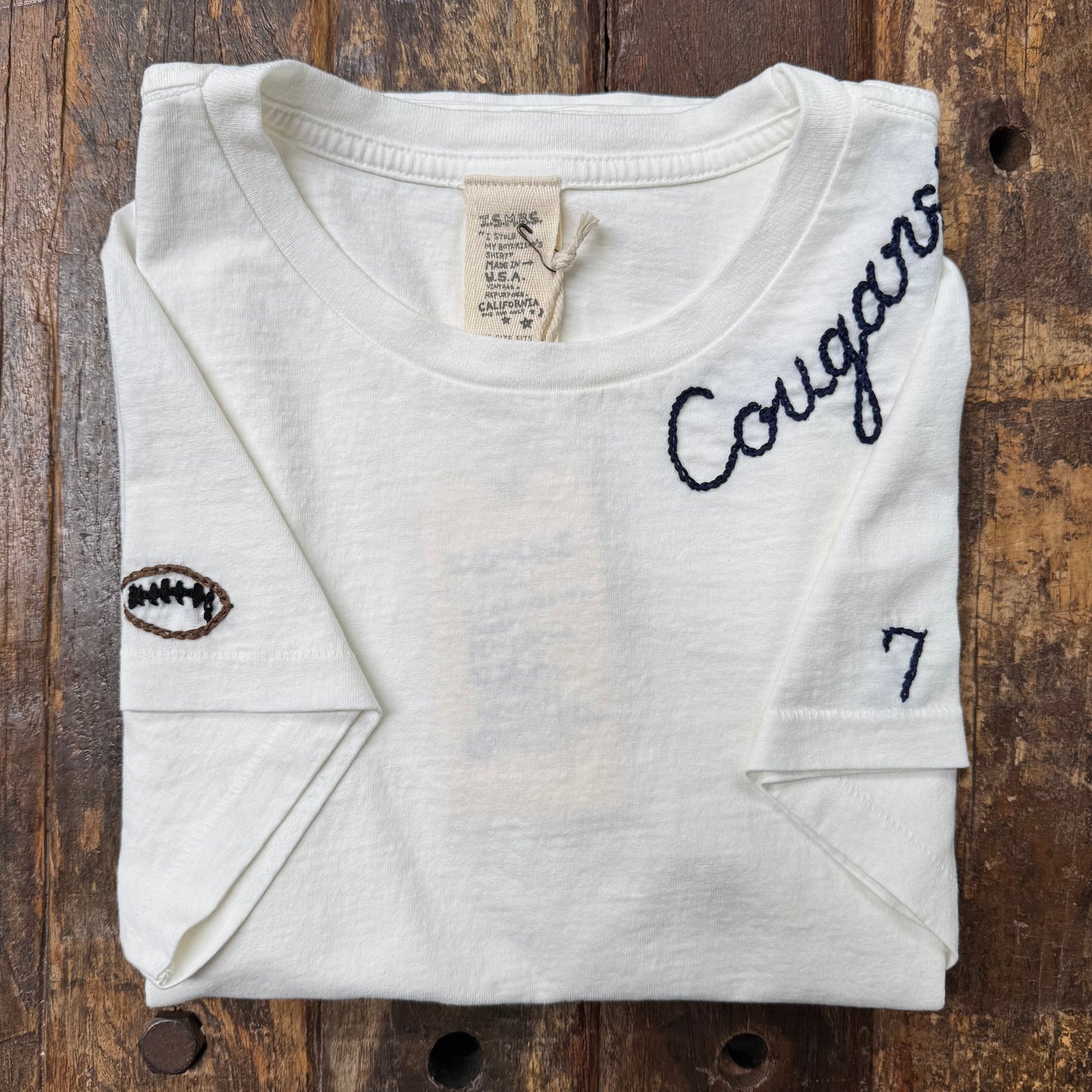 S/S TEE SPORTS LOGO WITH PERSONALIZED HAND EMBROIDERY