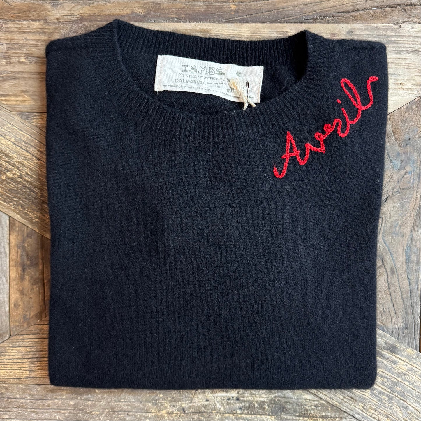 100% Cashmere Sweater - Customize Your Embroidery Wording(12 Colors)