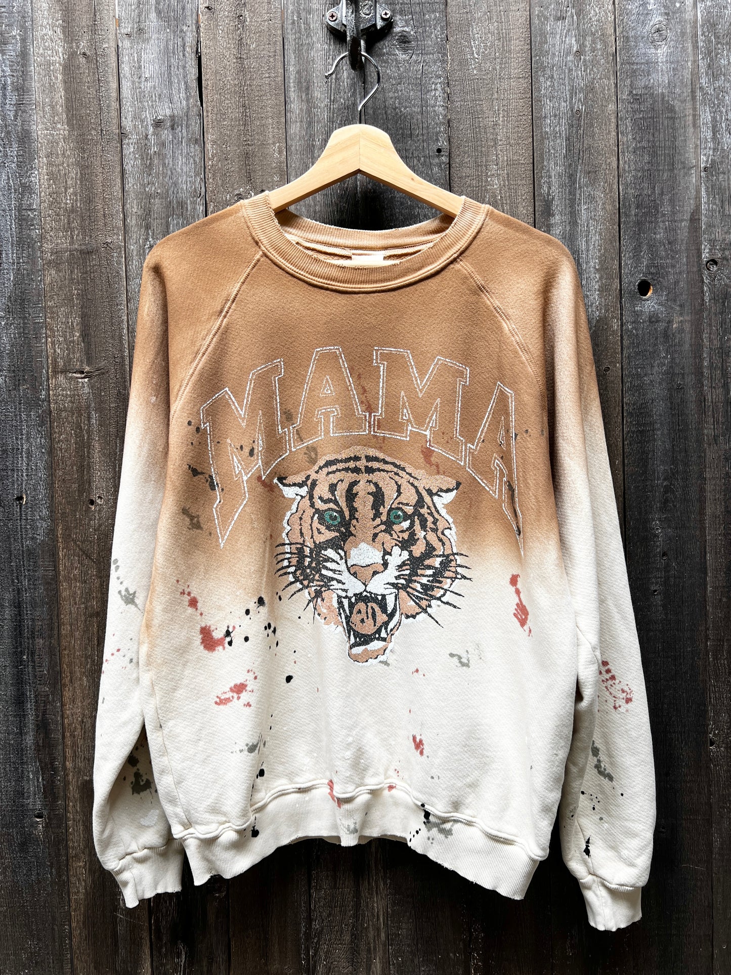 Tiger MAMA Graphic Paint Splash & Spray Ombre Sweatshirt(3 Colors)