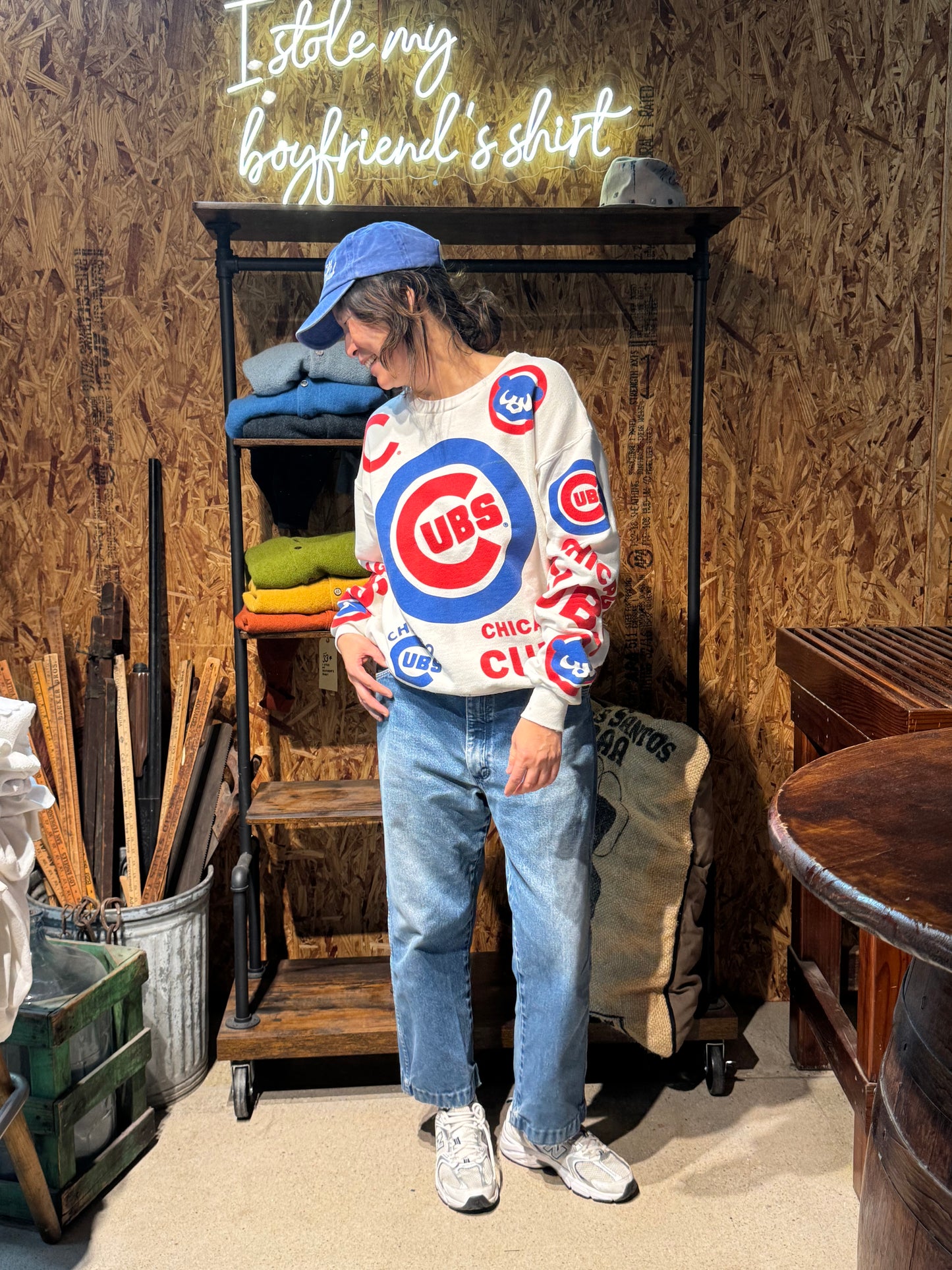 Vintage Chicago Cubs Sweatshirt-L-Customize Your Embroidery Wording