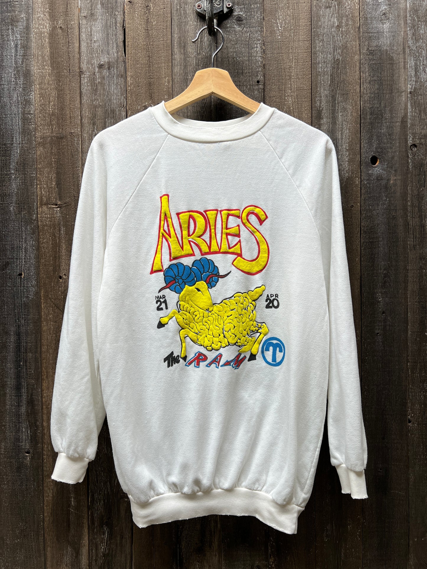 80' Vintage Aries Sweatshirt -S/M-Customize Your Embroidery Wording