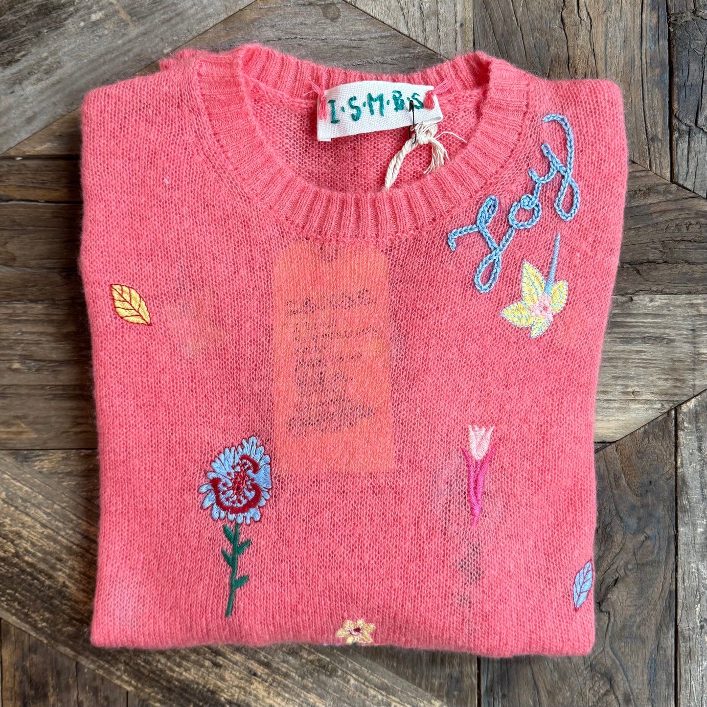 AllOVER FLOWER SWEATER -PINK-XS/S-Customize Your Embroidery Wording