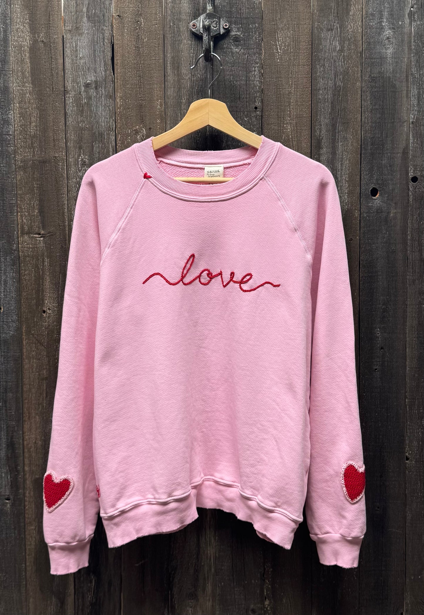 Crochet Hearts Sweatshirt WITH CUSTOM HAND EMBROIDERY(17Colors)