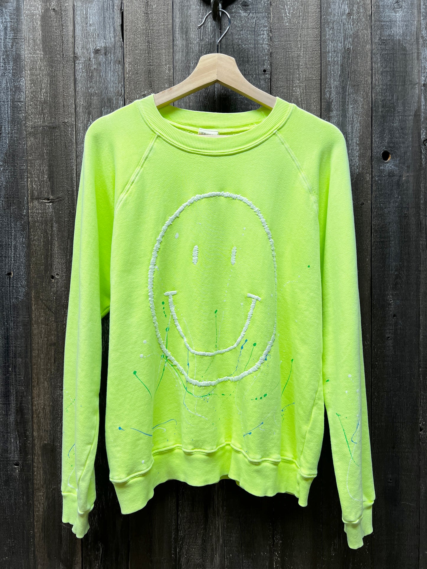 Neon Splash Big Smiley Face Sweatshirt(2 Colors)