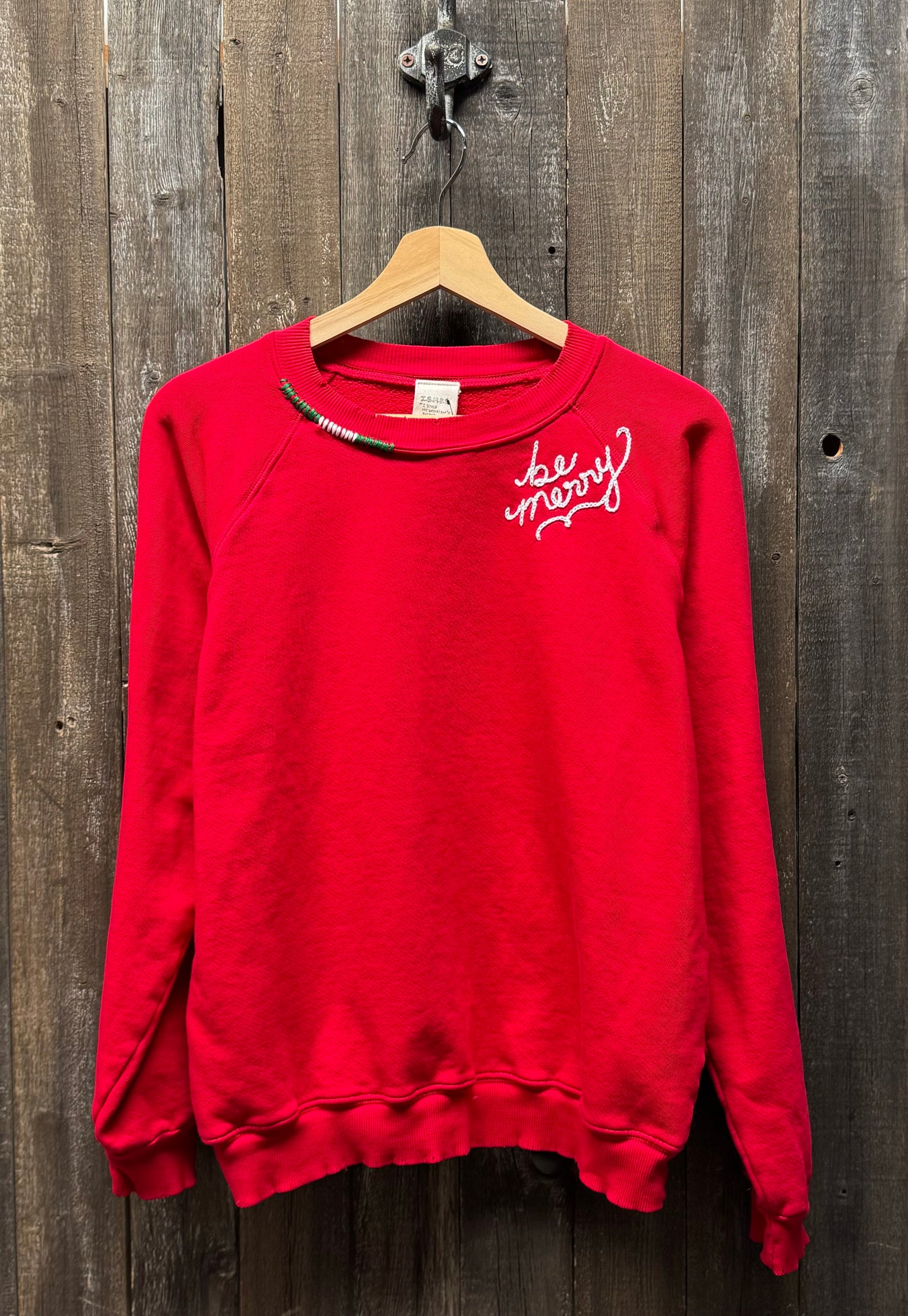 Be Merry w/ Ombre Stitch Embroidery Sweatshirt(6Colors)