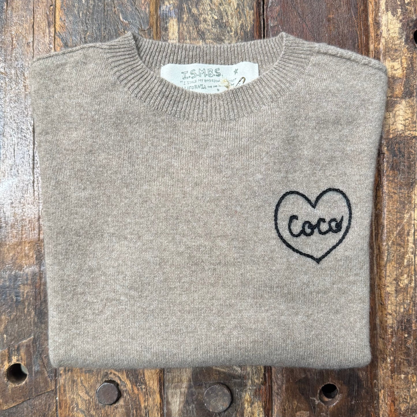 100% Cashmere Sweater - Customize Your Embroidery Wording(12 Colors)